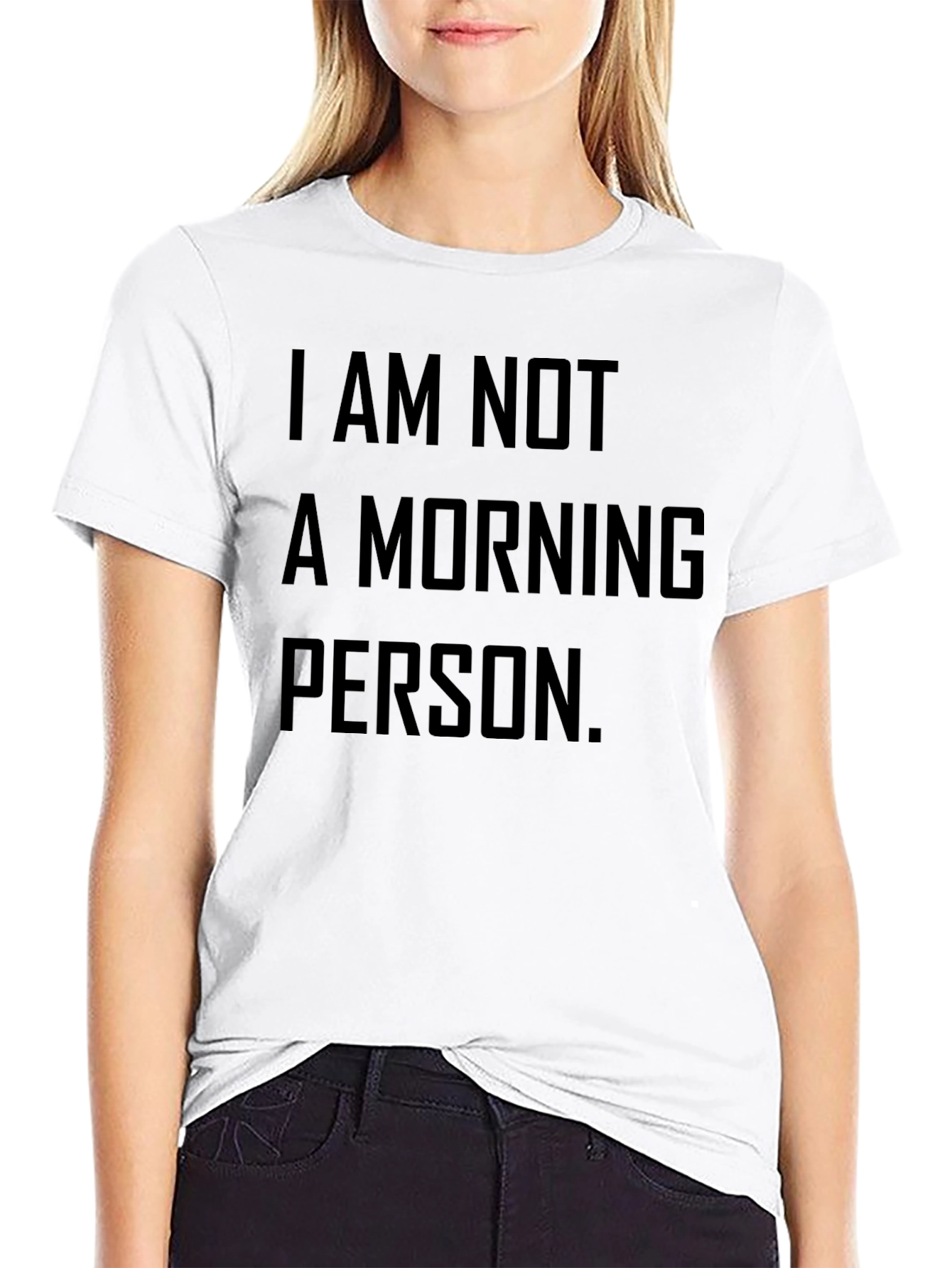 Black I Am Not A Morning Person Funny Graphic Tee view 9