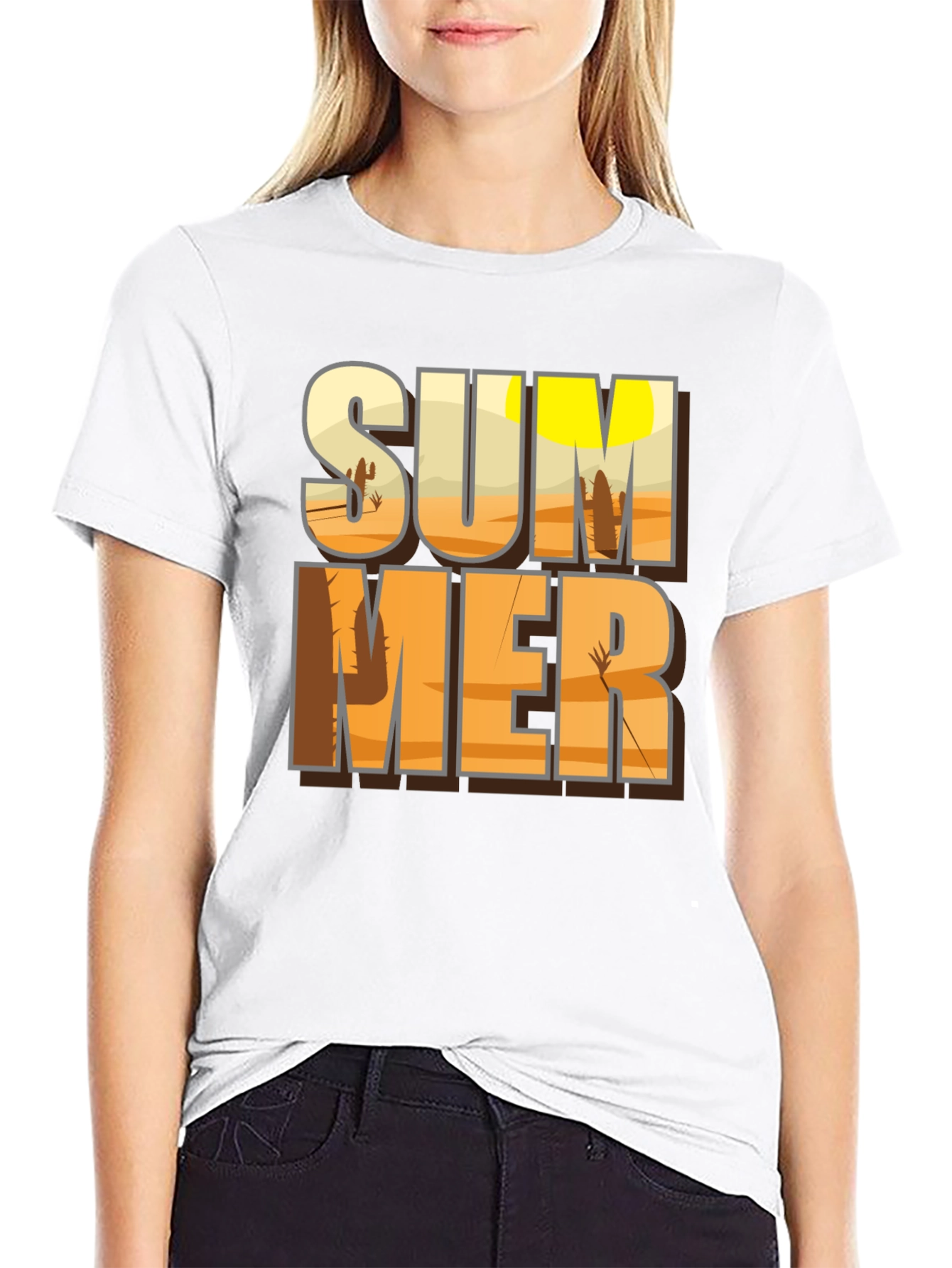 Black Summer Desert Graphic Tee - Black T-Shirt view 9