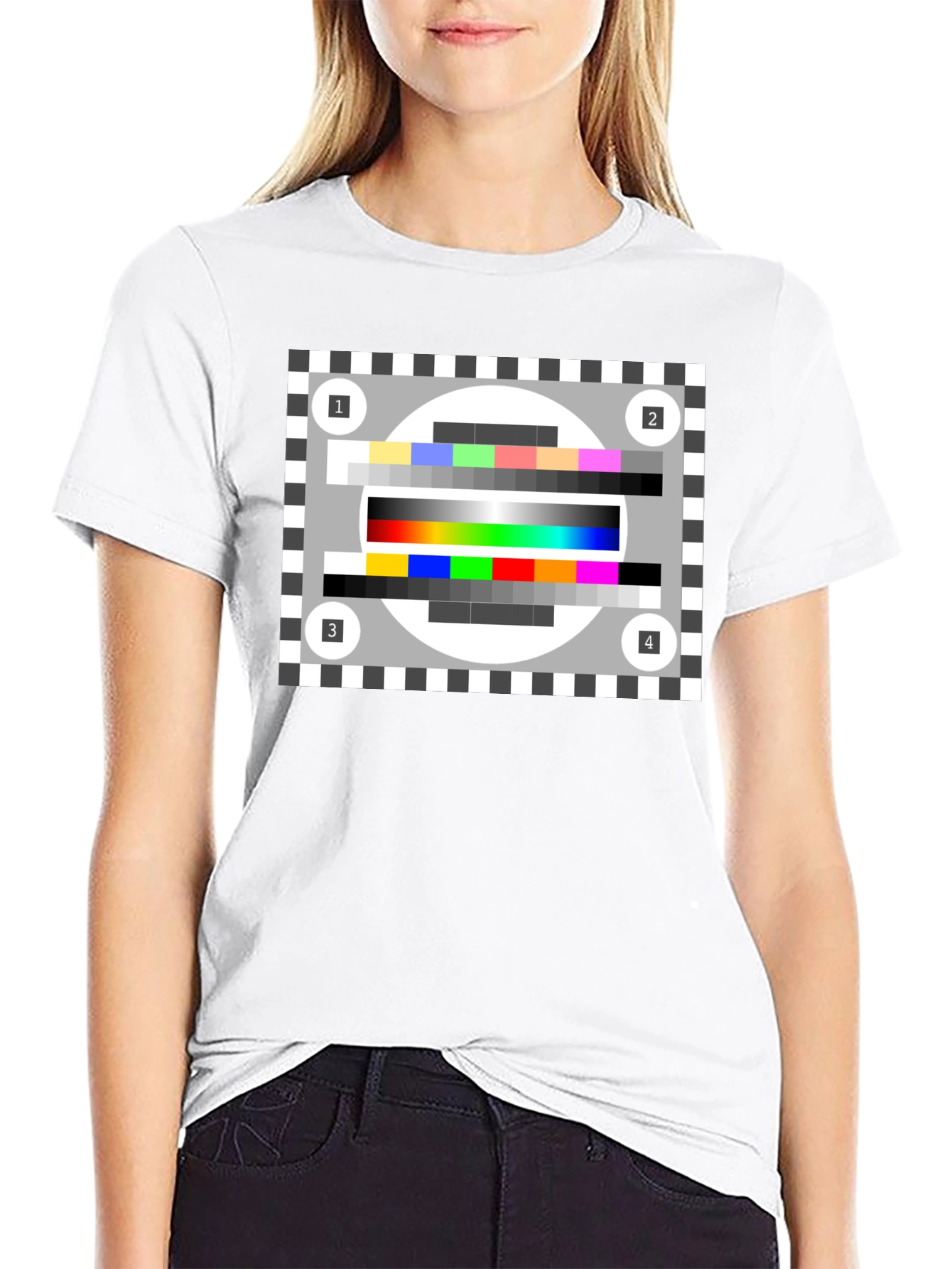 Black TV Test Pattern Black Tee - Stay Tuned! view 9