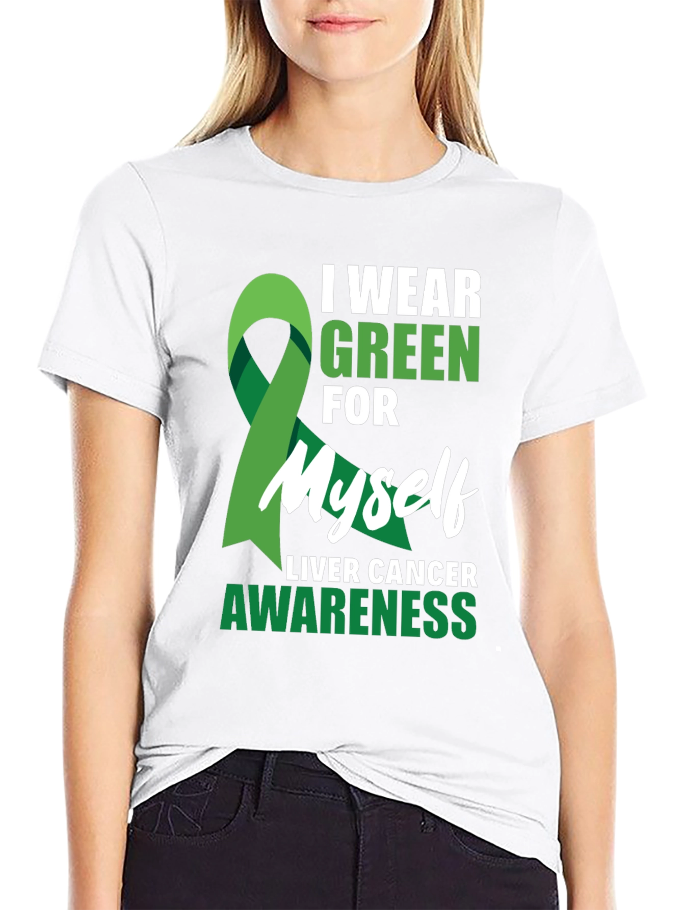 Green Ribbon Liver Cancer Awareness T-Shirt - 9
