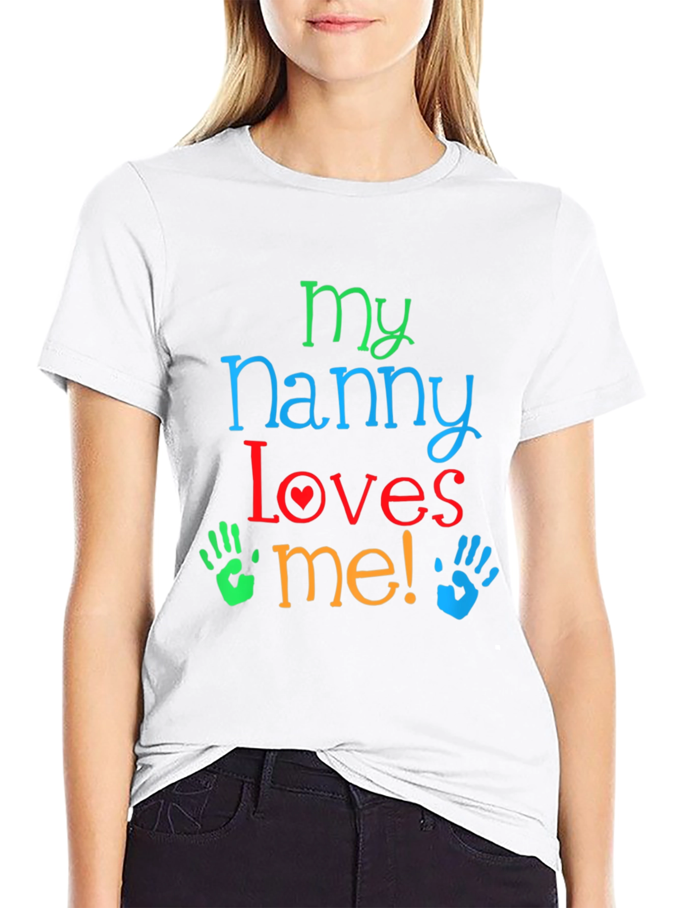 Black My Nanny Loves Me! Black T-Shirt view 9