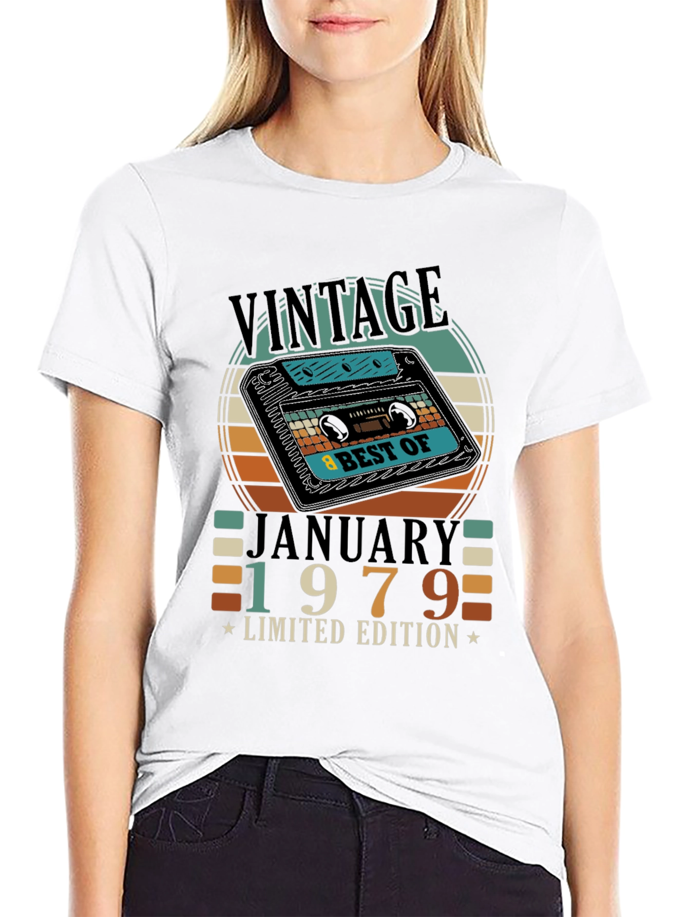 Black Vintage January 1979 Limited Edition Cassette T-Shirt view 9