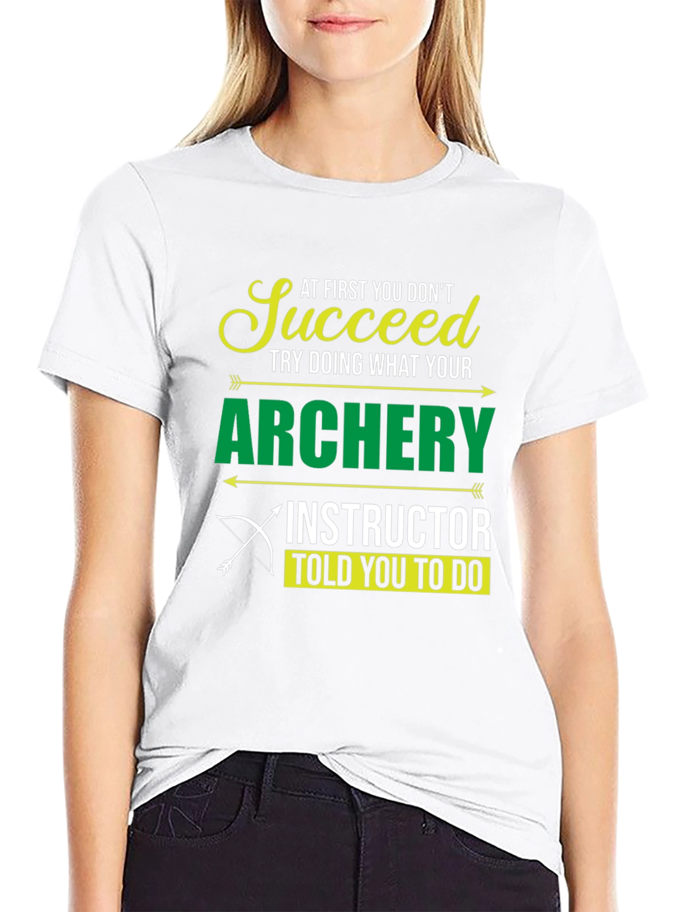 Black Archery Instructor T-Shirt - Succeed at First You Don't view 9
