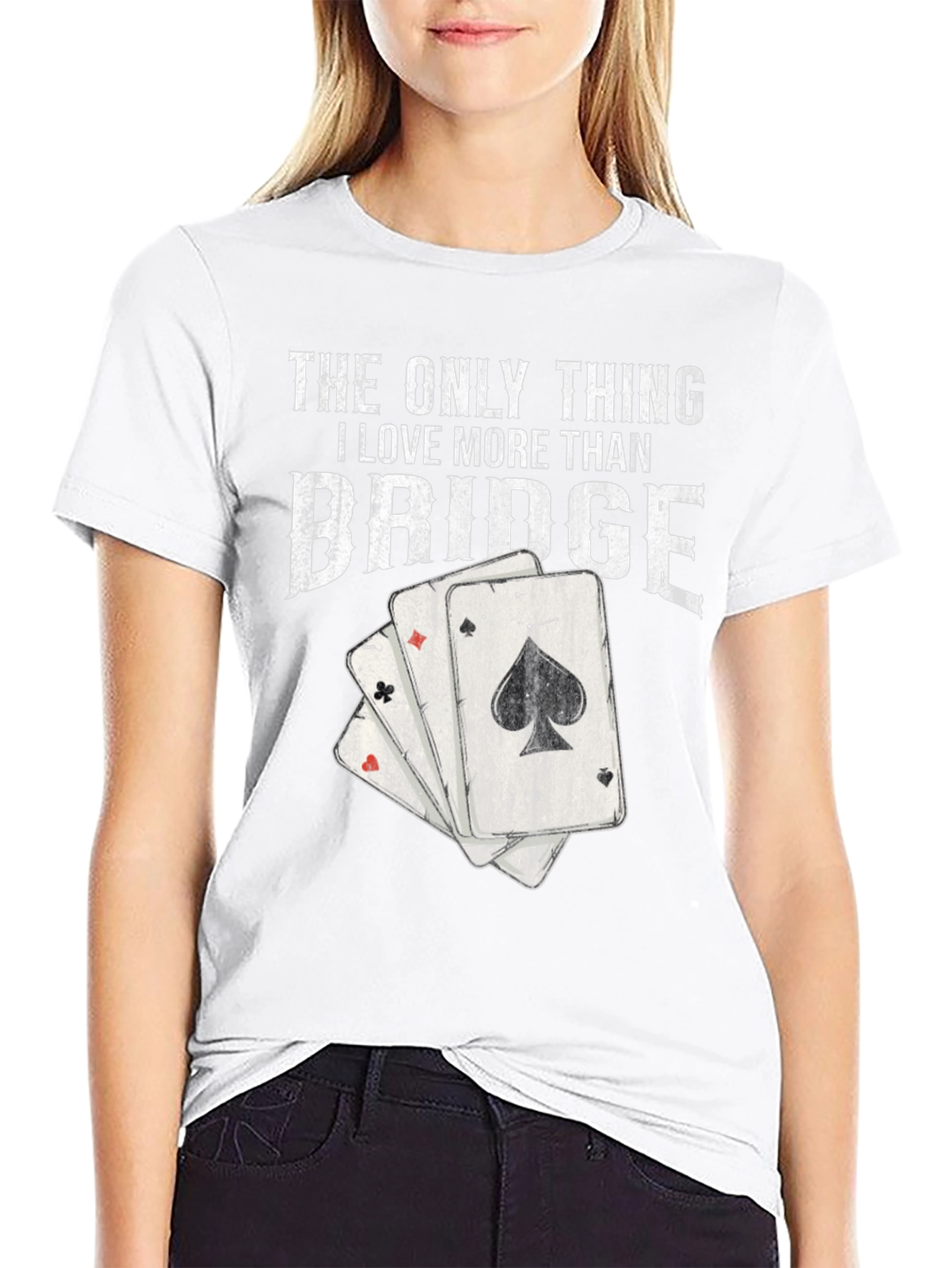 Black Bridge Lover T-Shirt - Playing Card Graphic Tee view 9