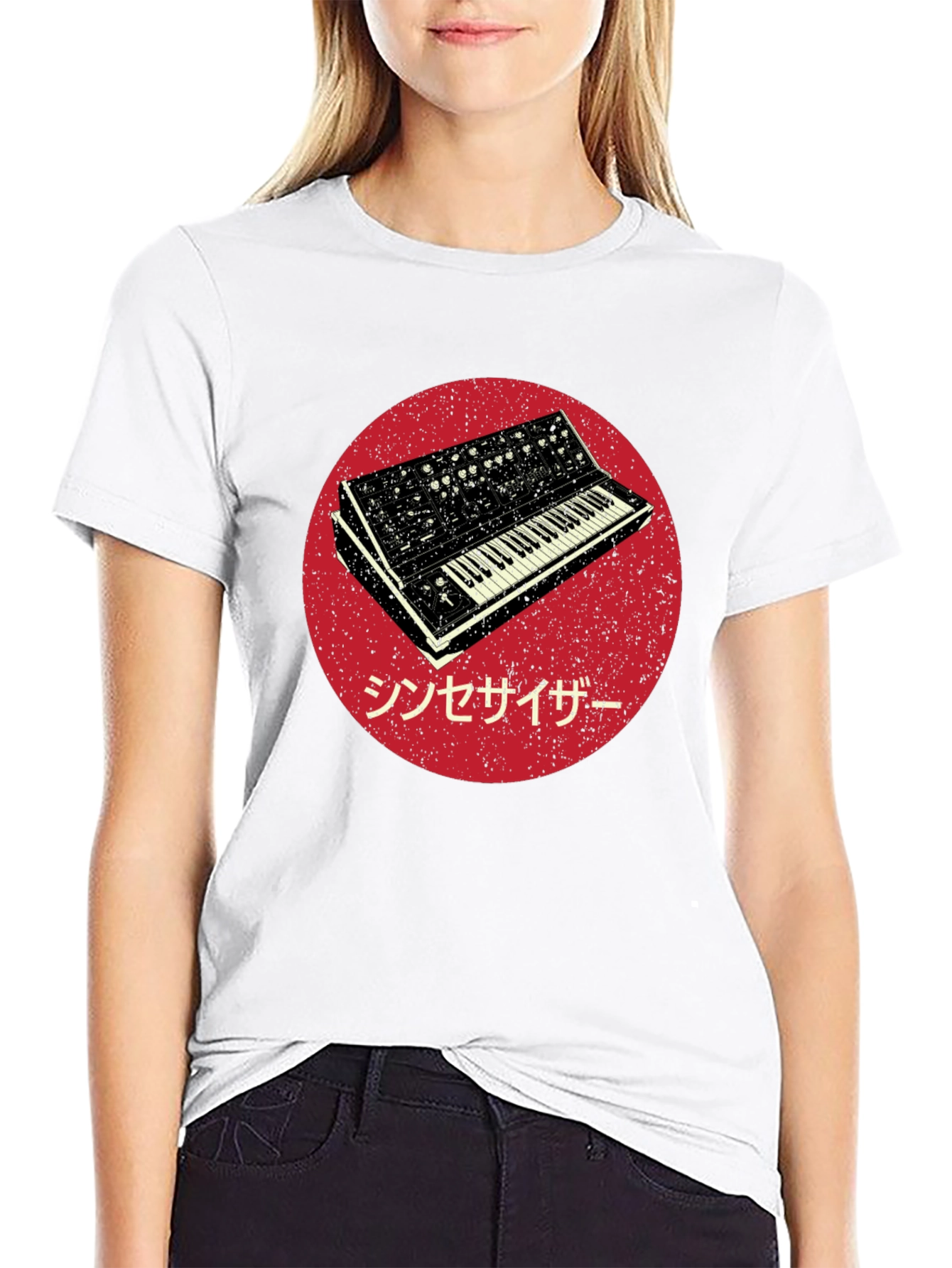 Black Synthesizer Graphic Tee - Retro Music Lover Shirt view 9
