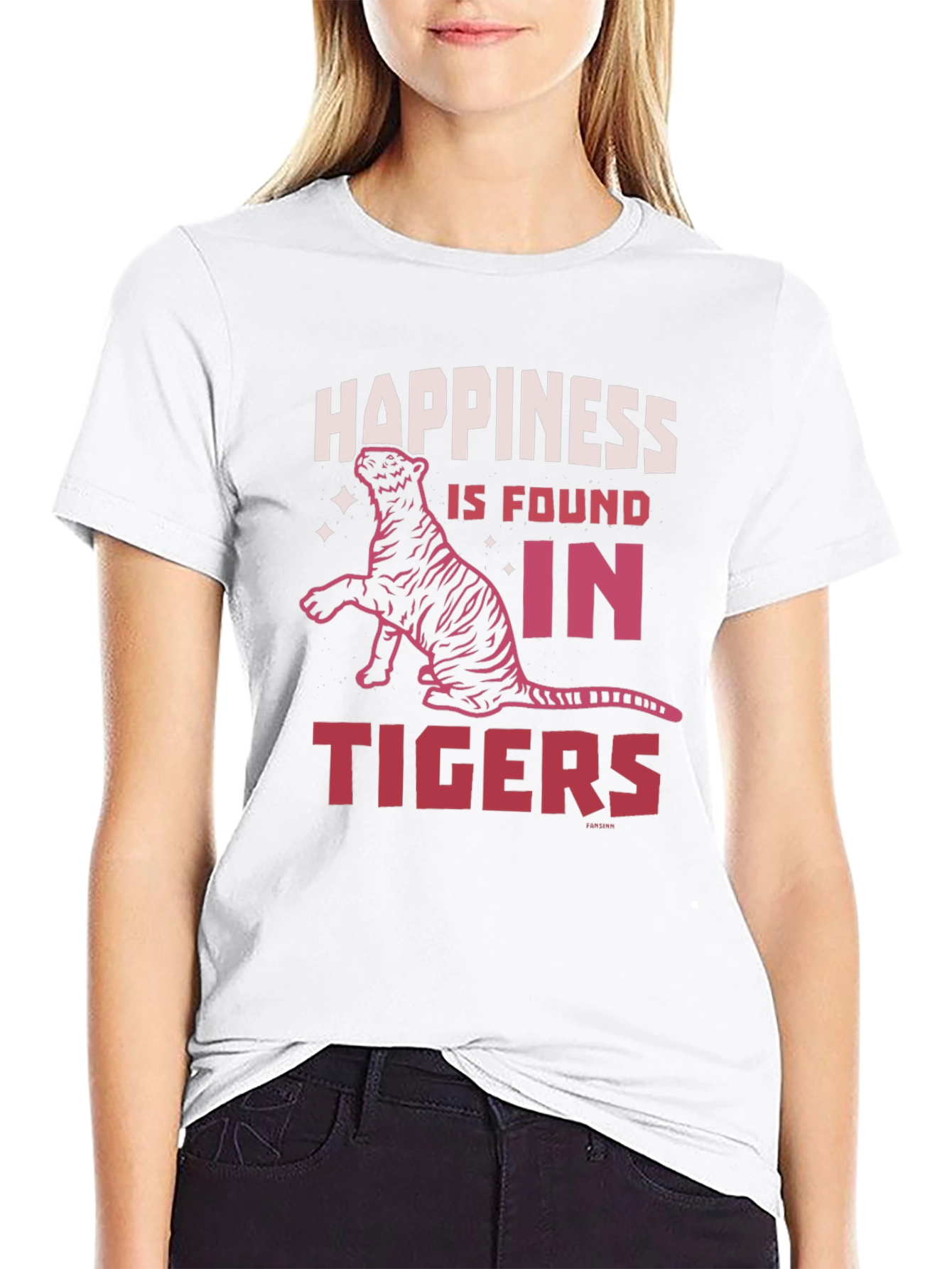 Black Happiness Tiger Graphic Tee - Soft Cotton Blend view 9