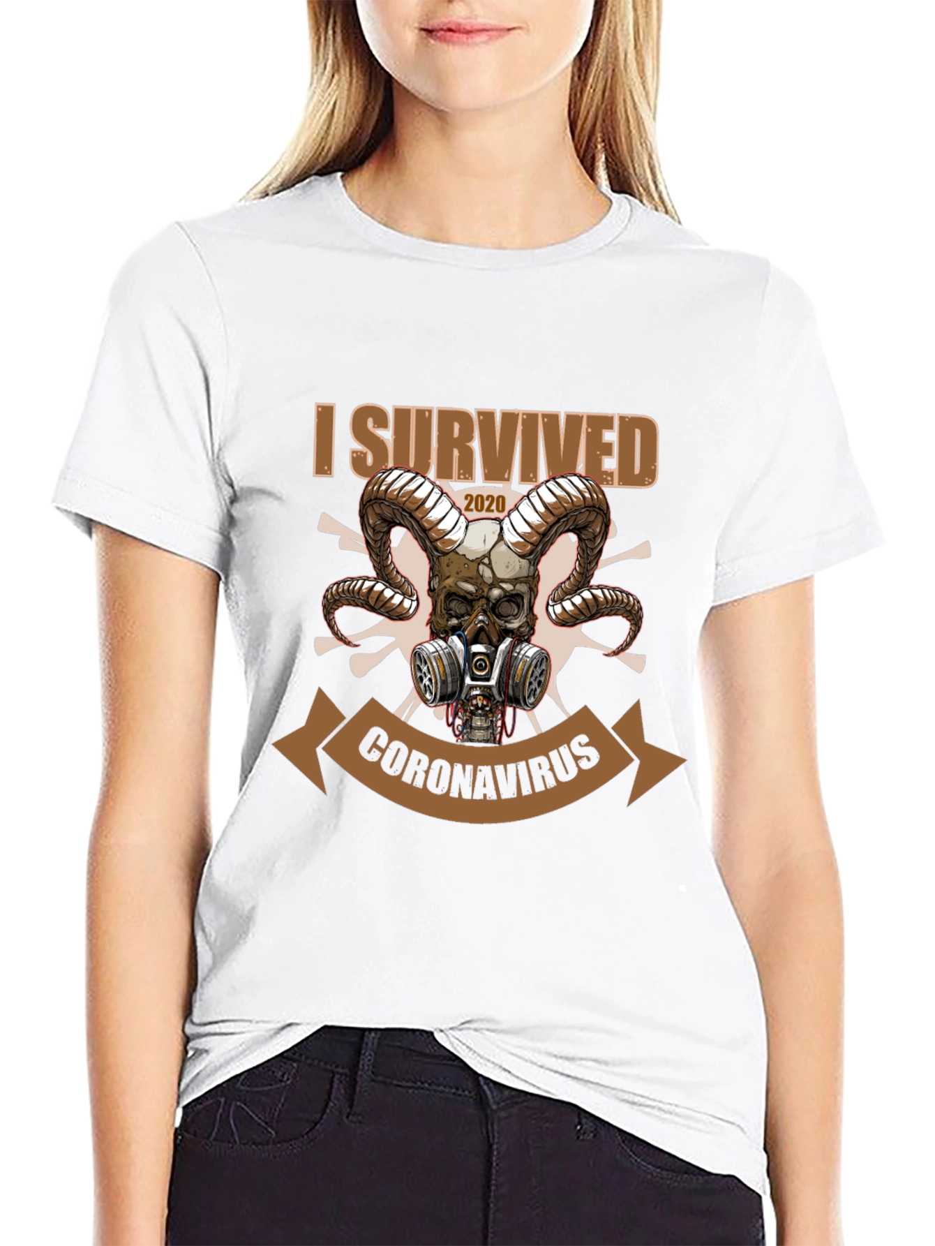 Black I Survived Coronavirus T-Shirt view 9