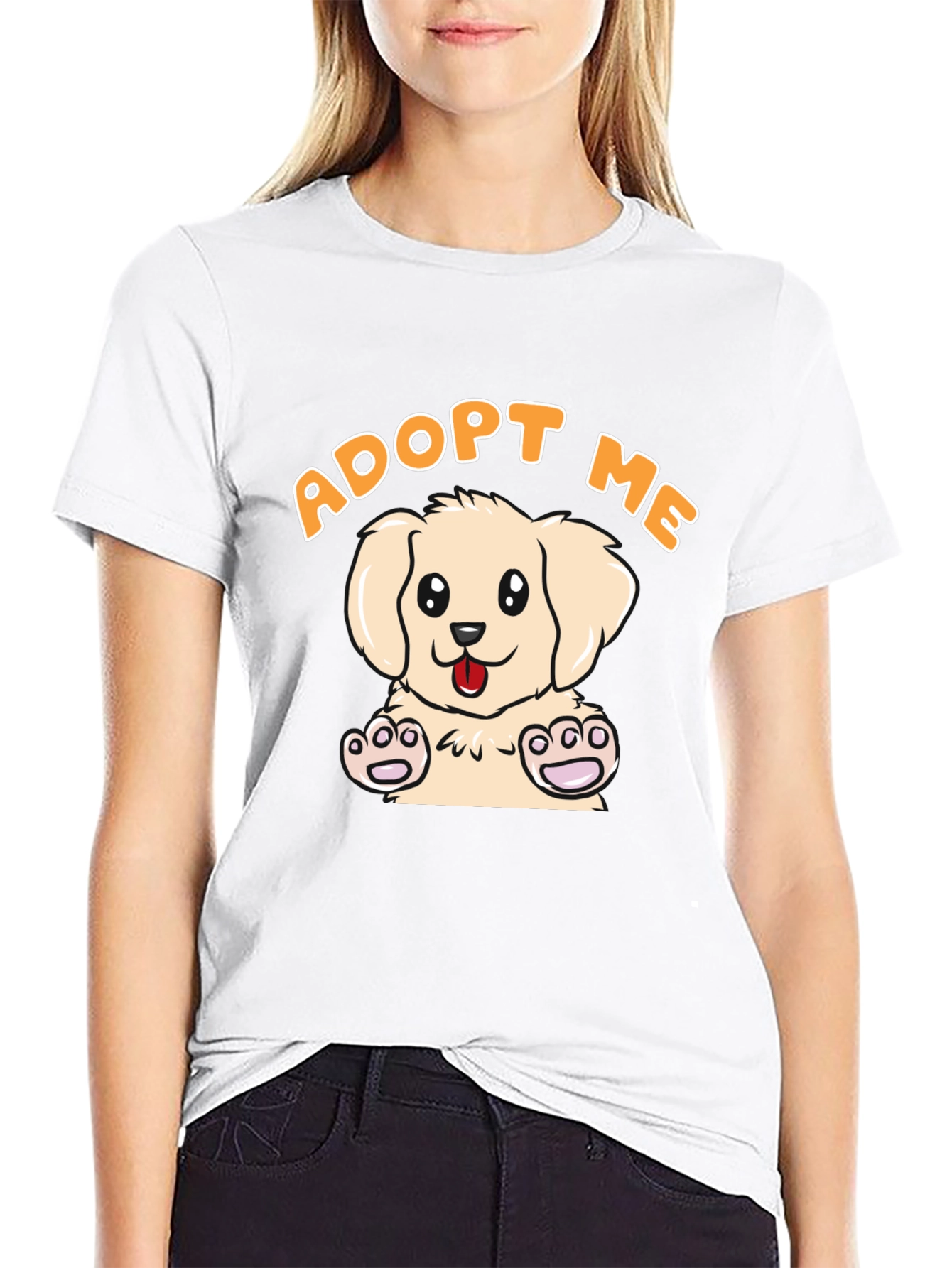 Black Adopt Me Puppy T-Shirt - Cute Dog Graphic Tee view 9