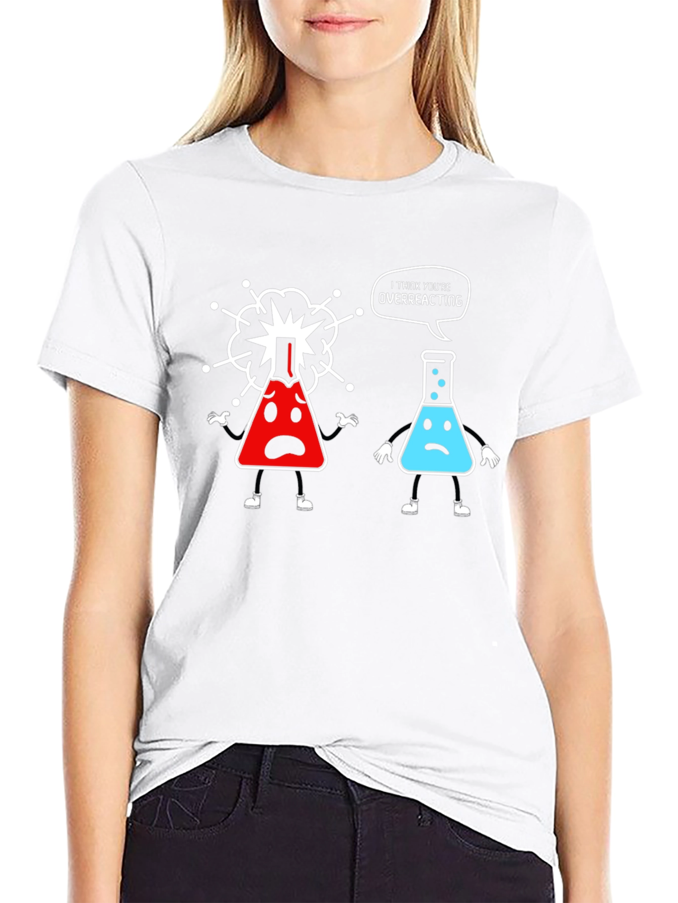 Black Funny Chemistry T-Shirt - Overreacting Science Tee view 9