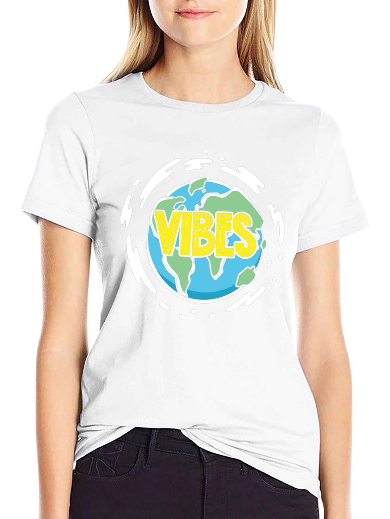 Black Vibes Earth Graphic T-Shirt - Black view 9