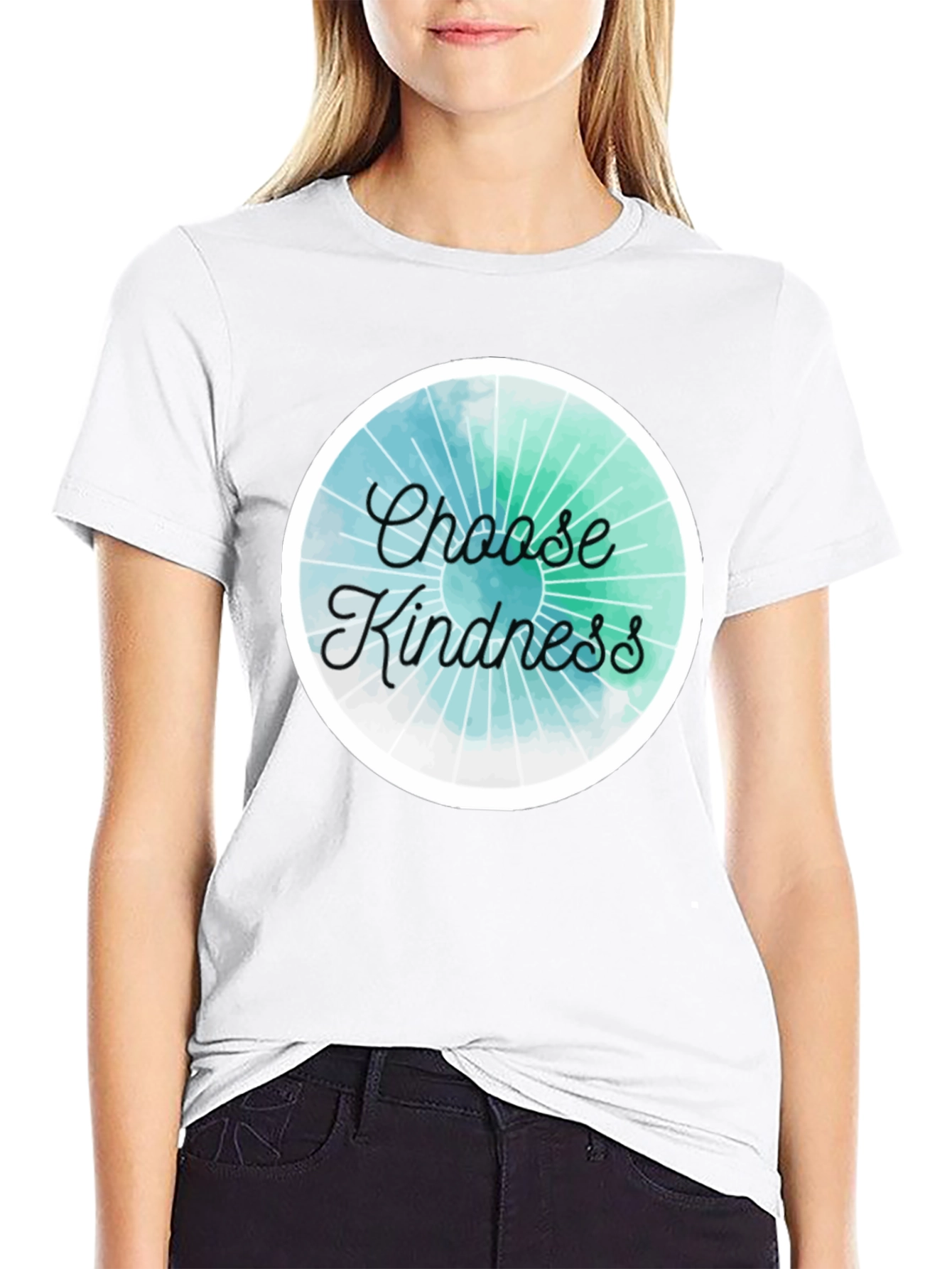 Black Choose Kindness Graphic Tee - Black Cotton Blend view 9
