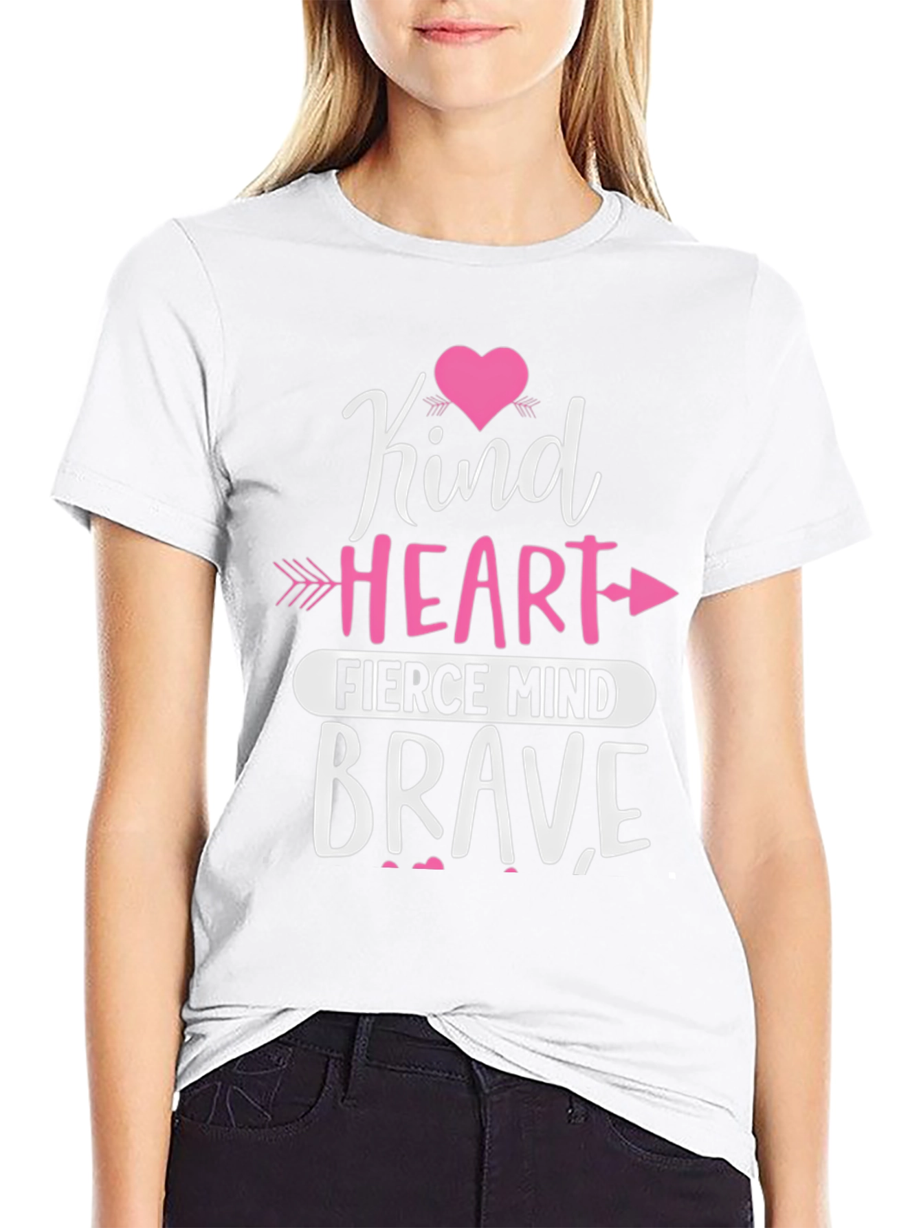 Black Kind Heart Fierce Mind Brave Graphic Tee view 9