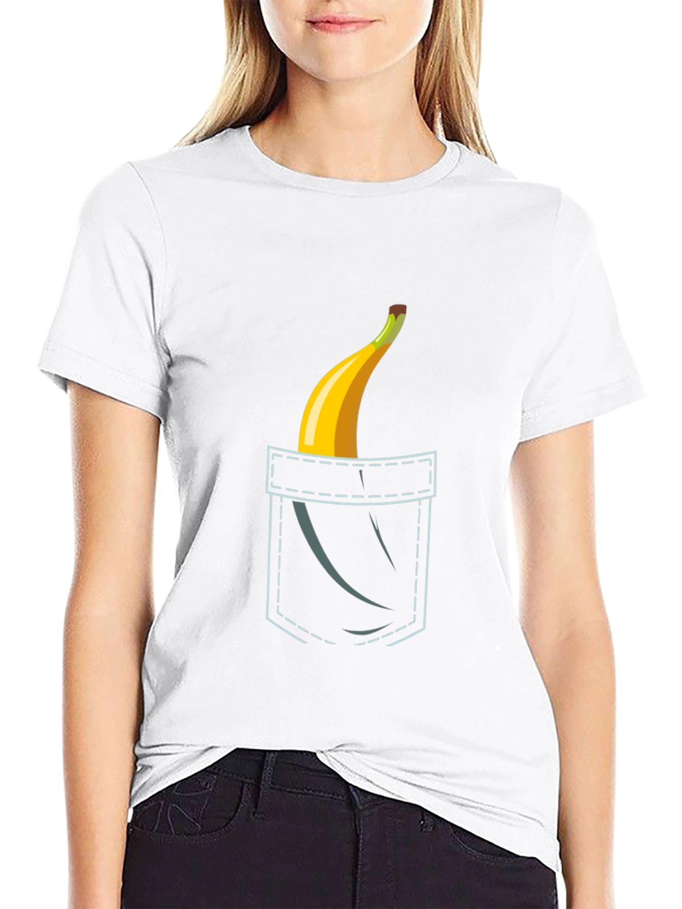 Black Banana Pocket Graphic Tee - Funny Novelty Shirt view 9