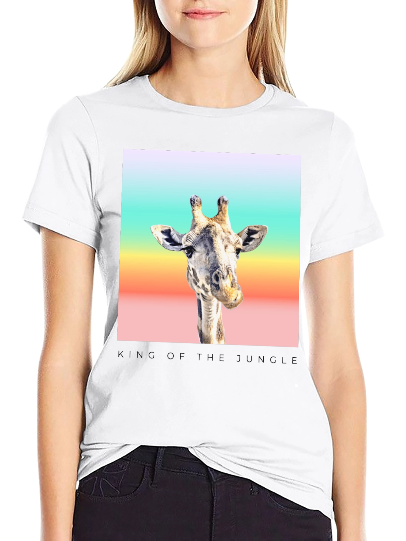 Black King of the Jungle Giraffe T-Shirt view 9