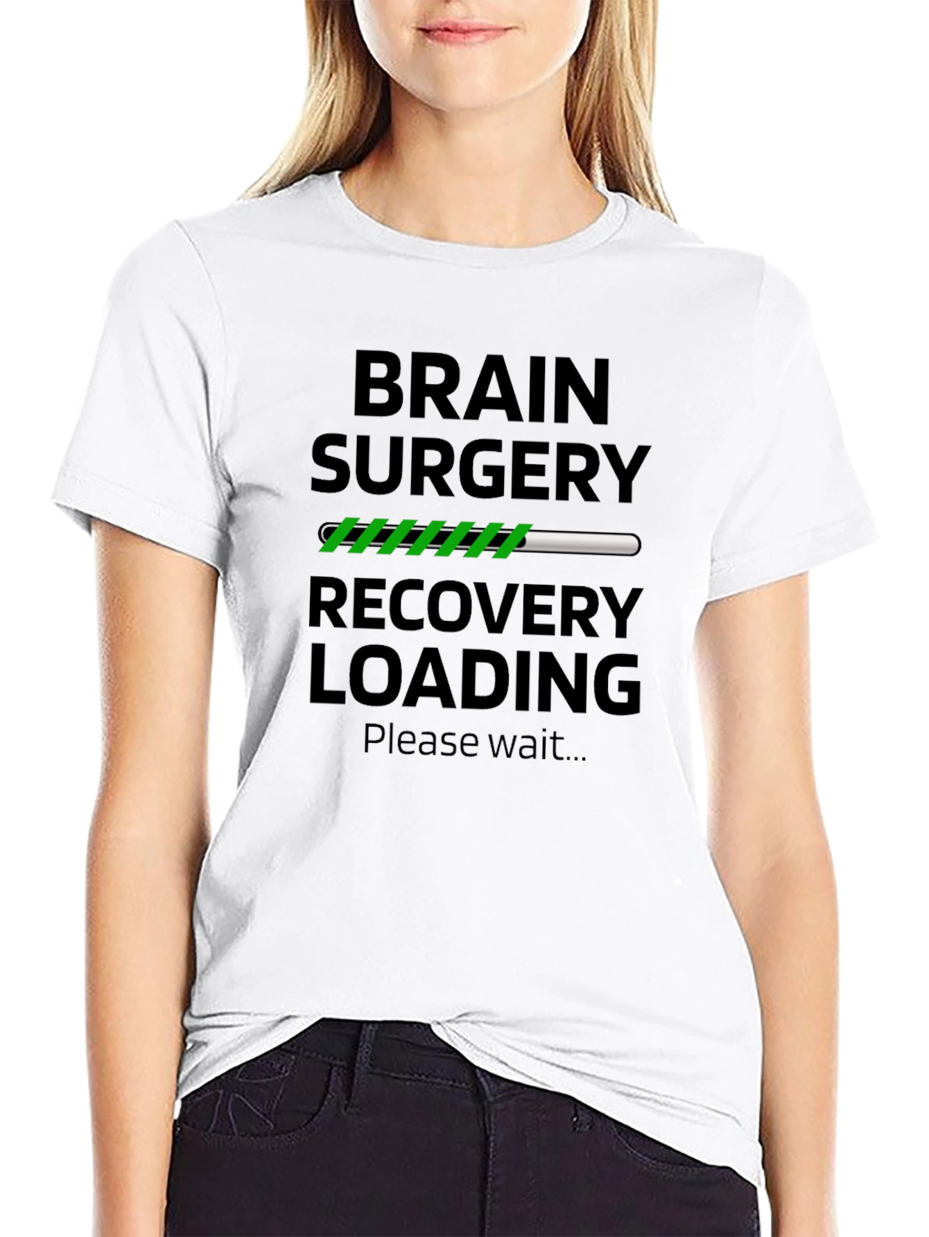 Black Brain Surgery Recovery Loading T-Shirt view 9
