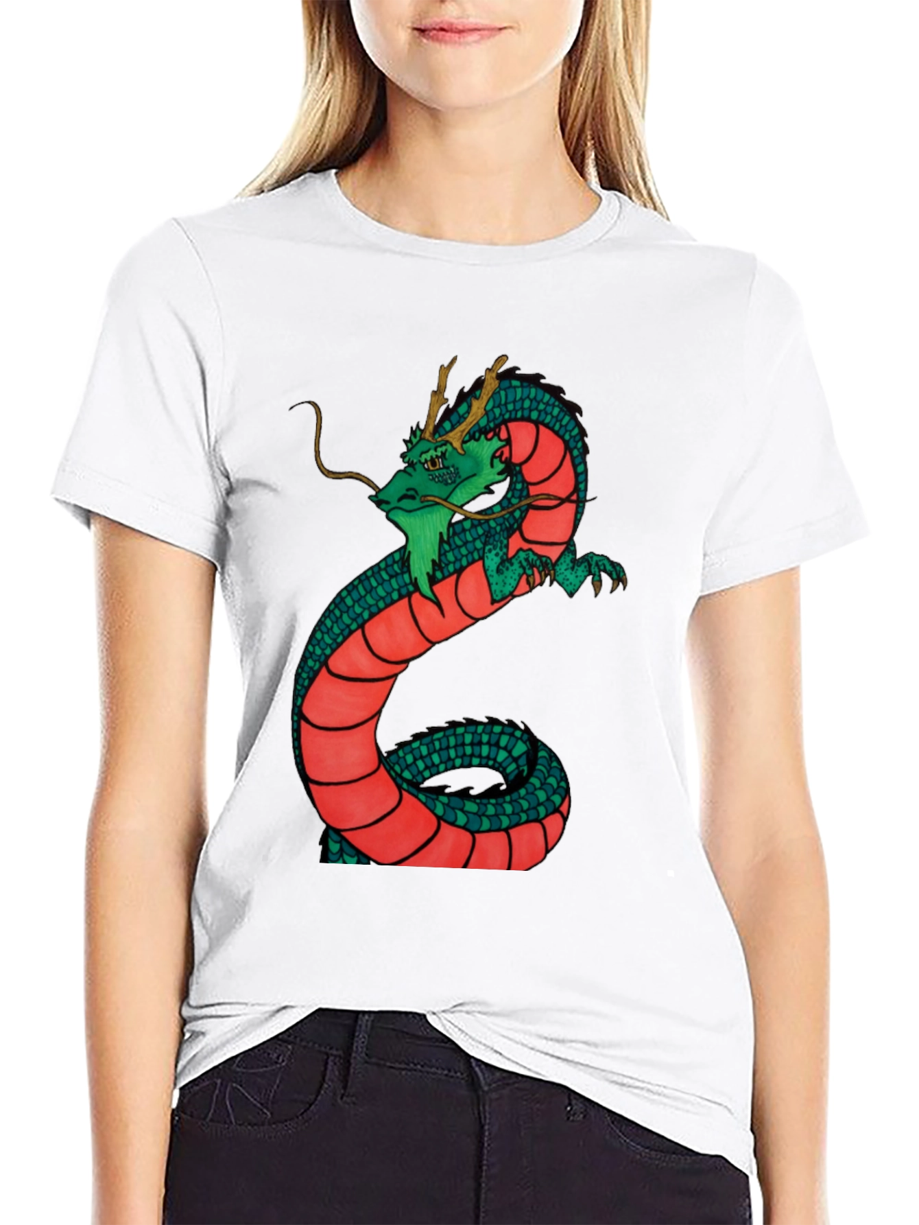 Black Dragon Graphic Tee - Black Cotton Blend Shirt view 9