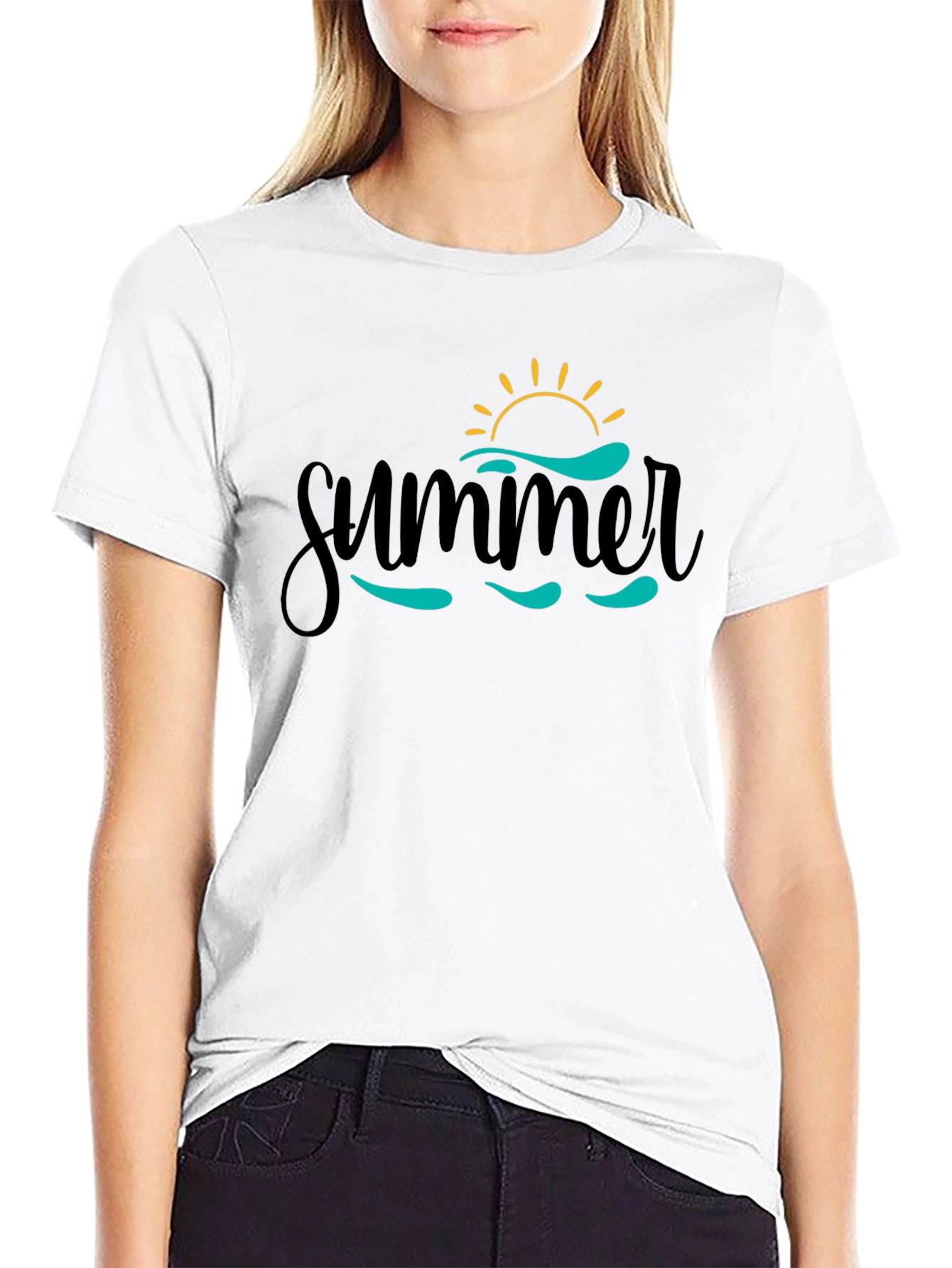 Black Summer Vibes Graphic Tee - Black view 9
