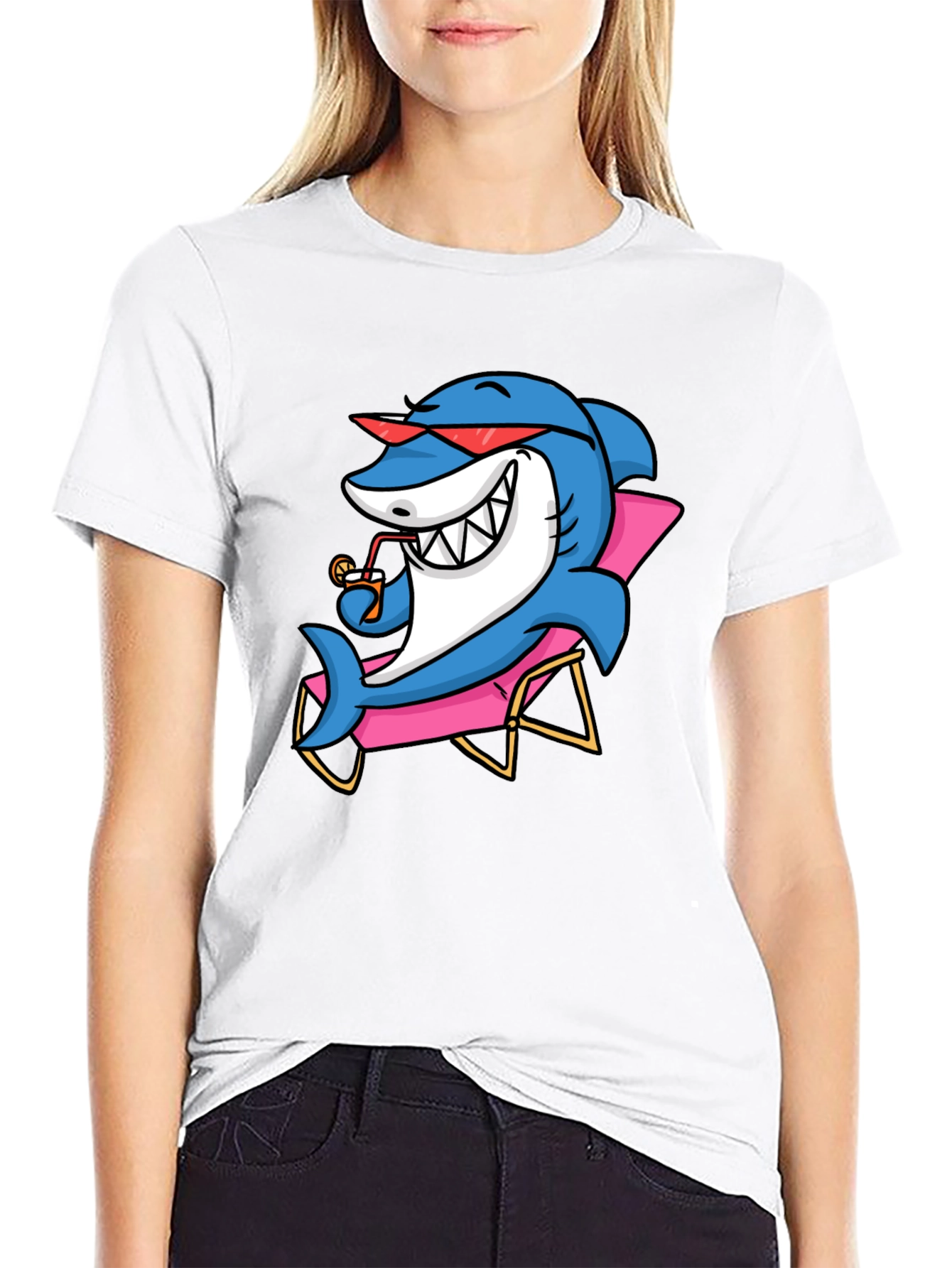 Black Cool Shark T-Shirt - Vacation Vibes view 9