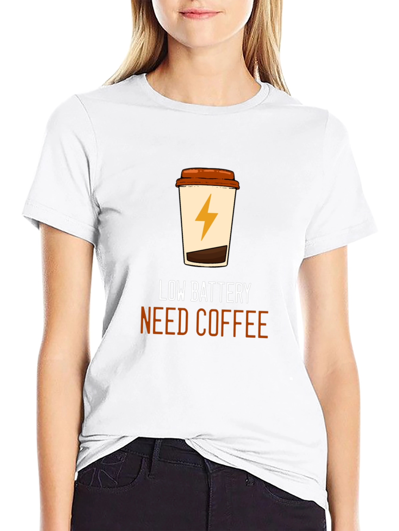 Black Low Battery Coffee T-Shirt - Black Graphic Tee view 9