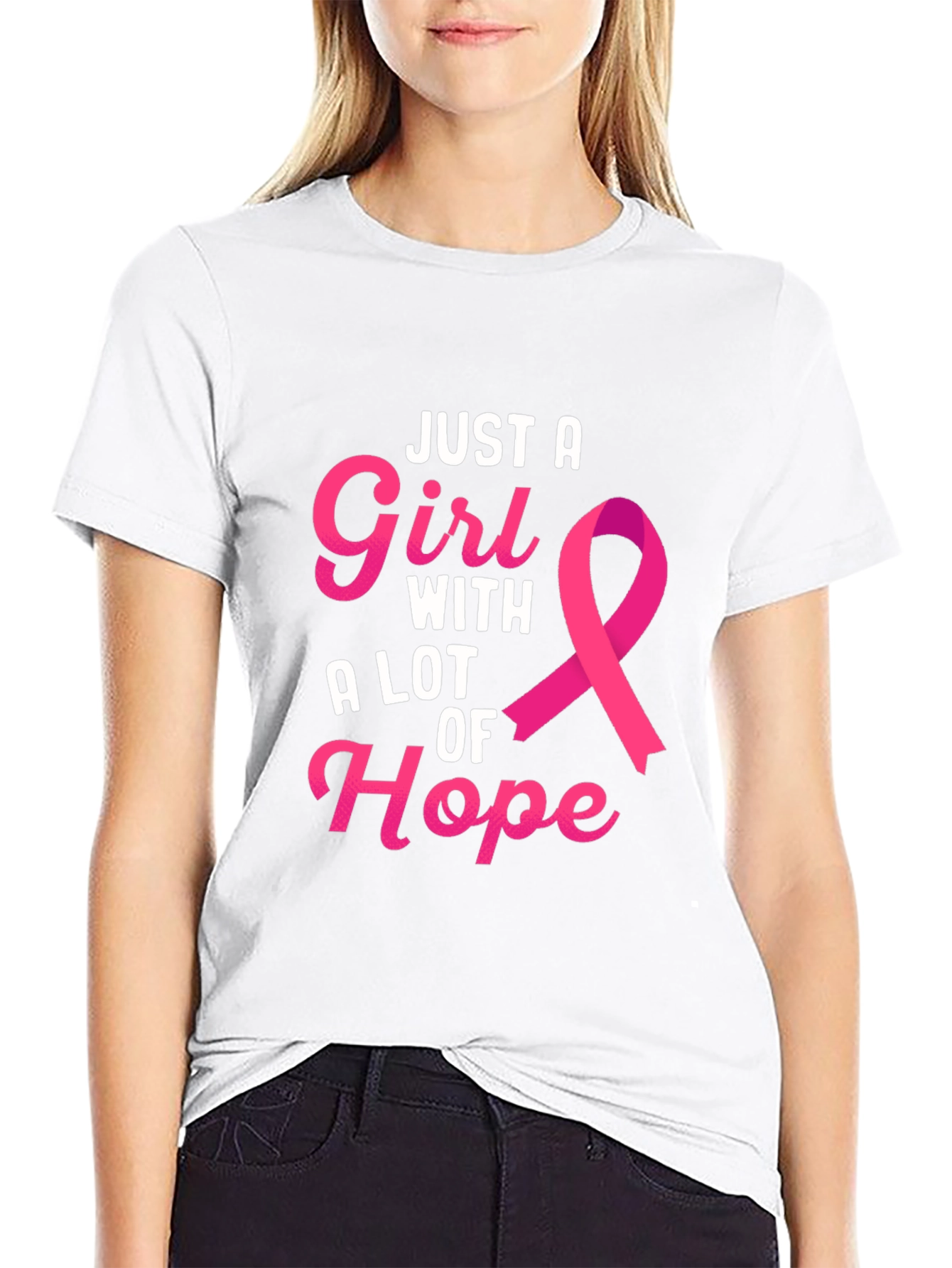 Black Just A Girl With A Lot of Hope T-Shirt view 9
