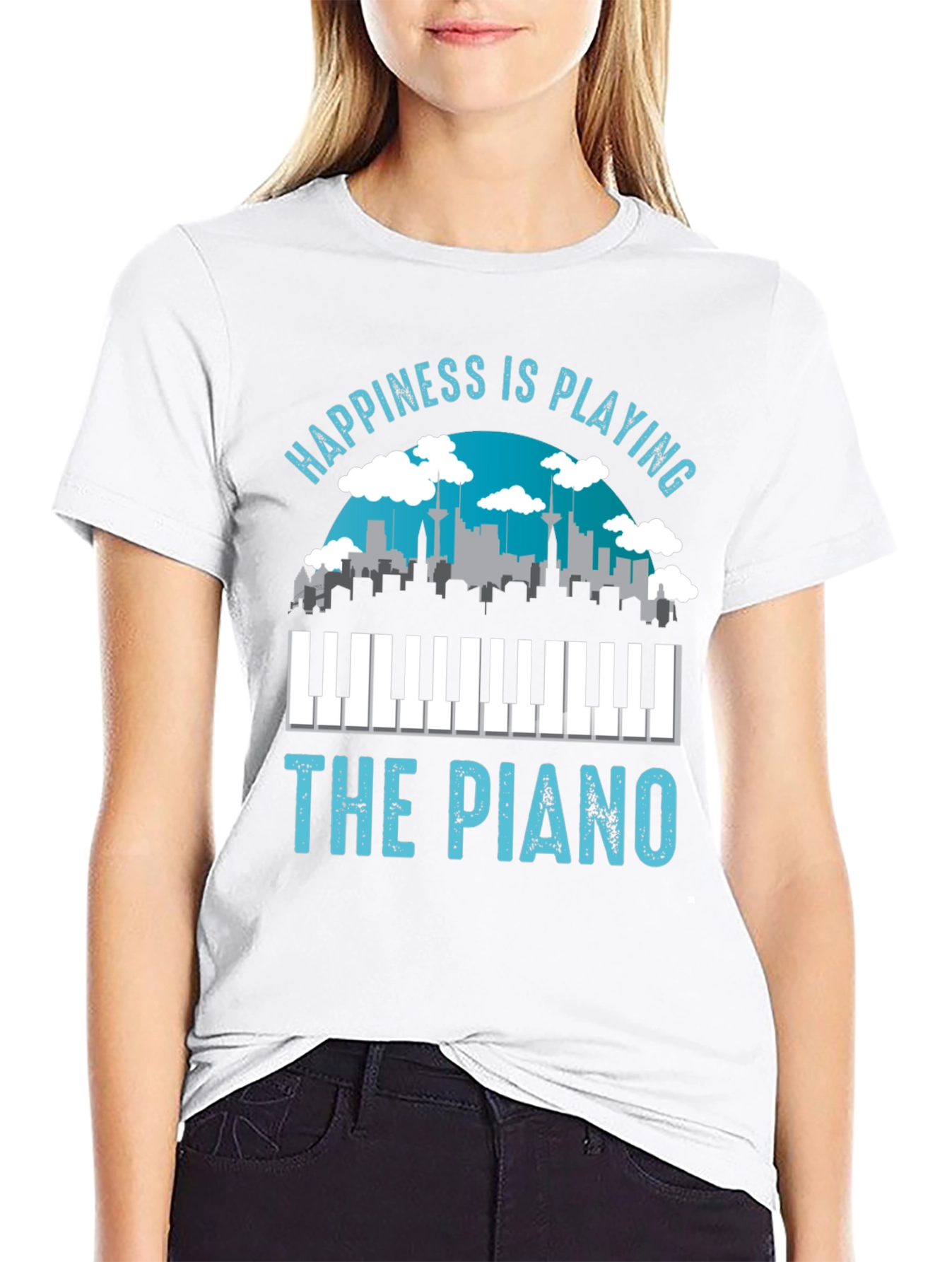 Black Happiness is Playing the Piano T-Shirt view 9
