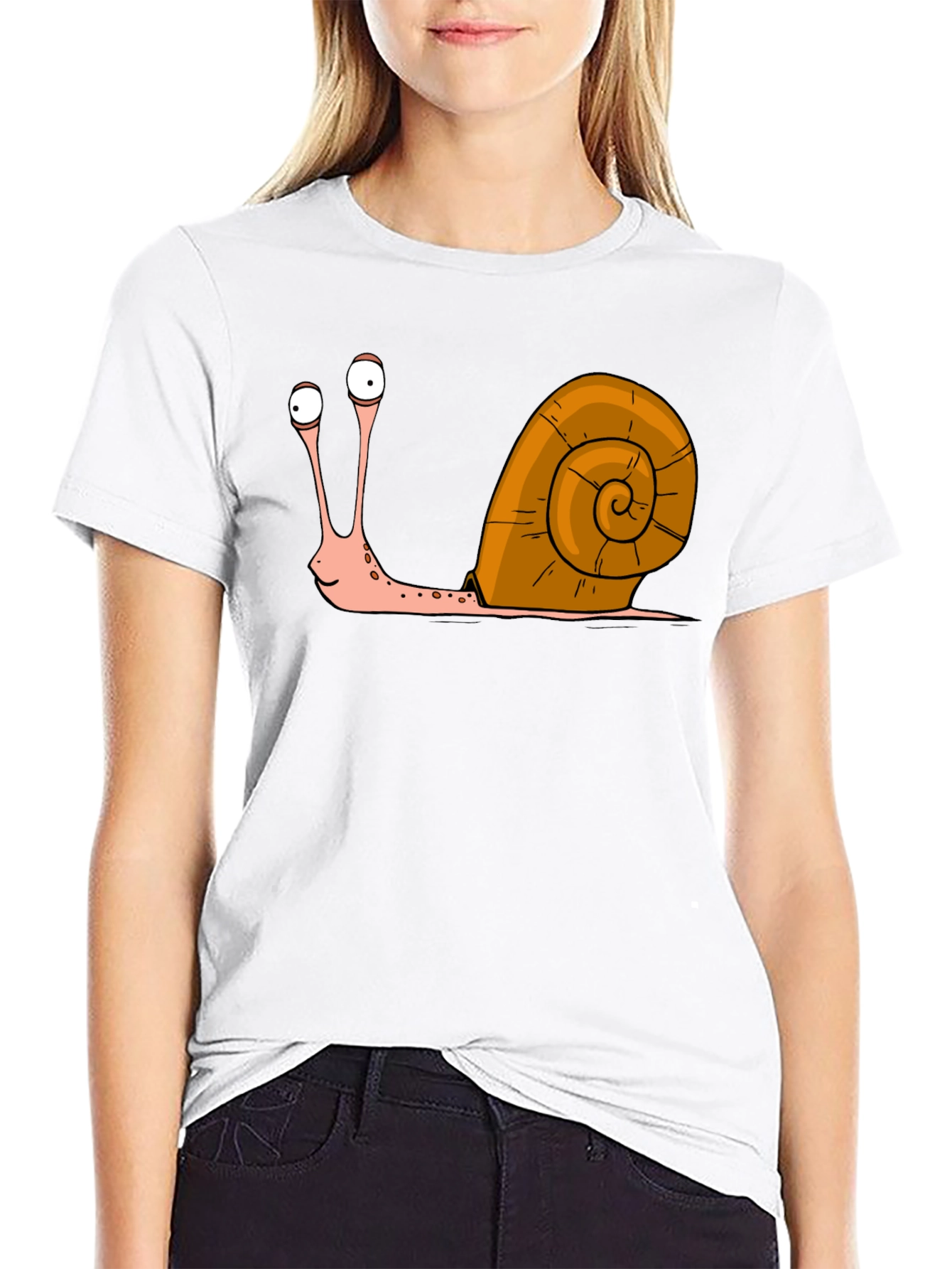 Black Funny Snail Graphic T-Shirt - Quirky Casual Tee view 9