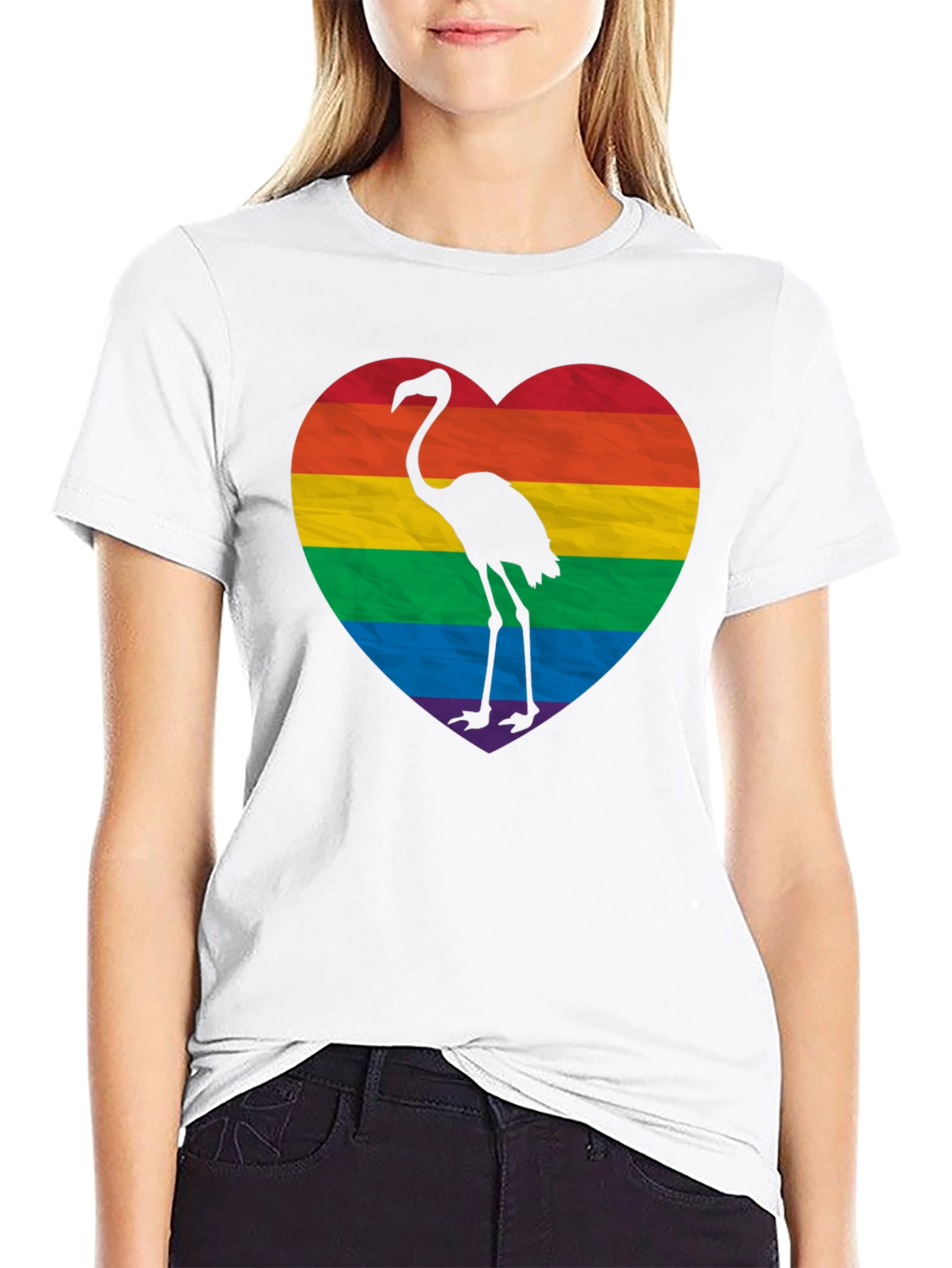 Black Pride Flamingo Heart T-Shirt - Black LGBTQ+ Tee view 9