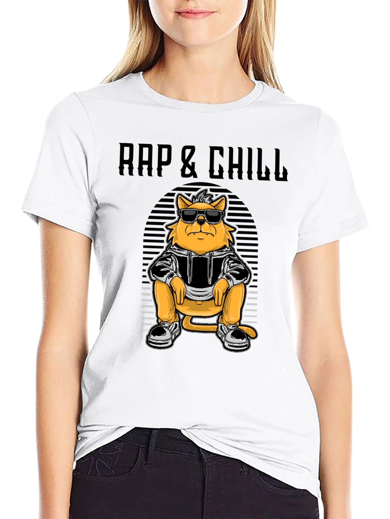 Rap & Chill Cat T-Shirt - Cool Graphic Tee - 9