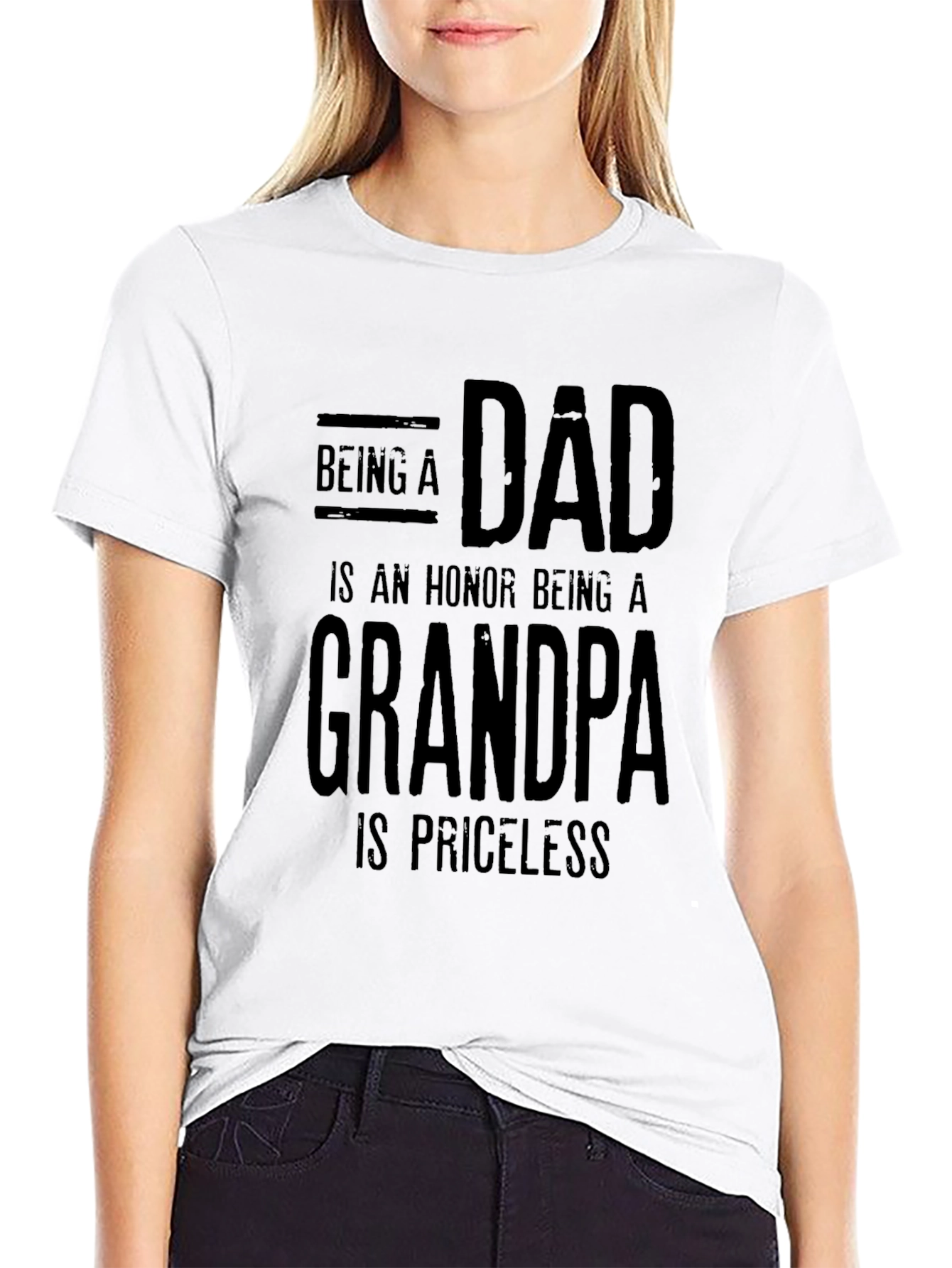 Black Dad & Grandpa Priceless Black T-Shirt view 9