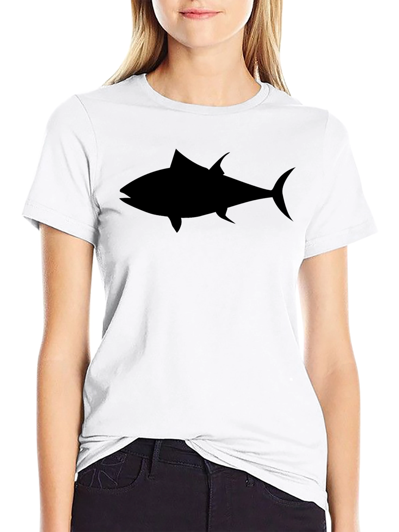 Black Men's Black Tuna Graphic Tee - Casual Style view 9
