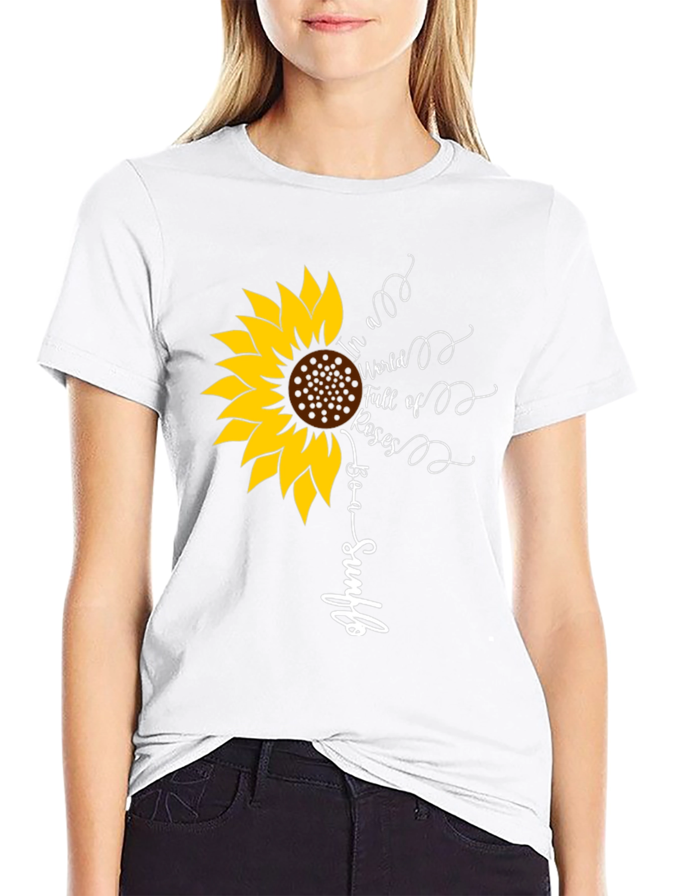 Black Sunflower Graphic Tee - Be a Sunflower view 9