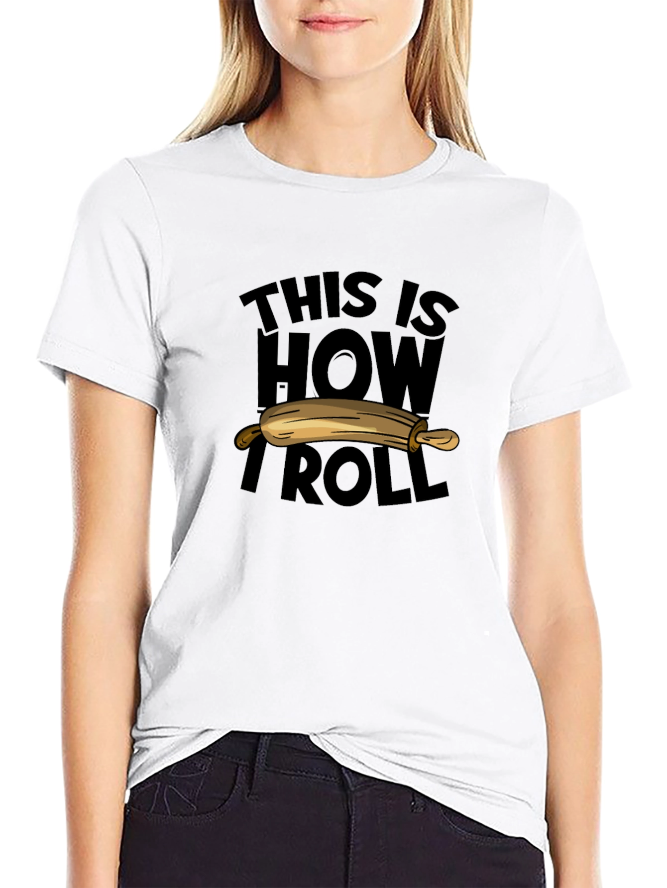 Black This Is How I Roll Rolling Pin Funny Baker T-Shirt view 9