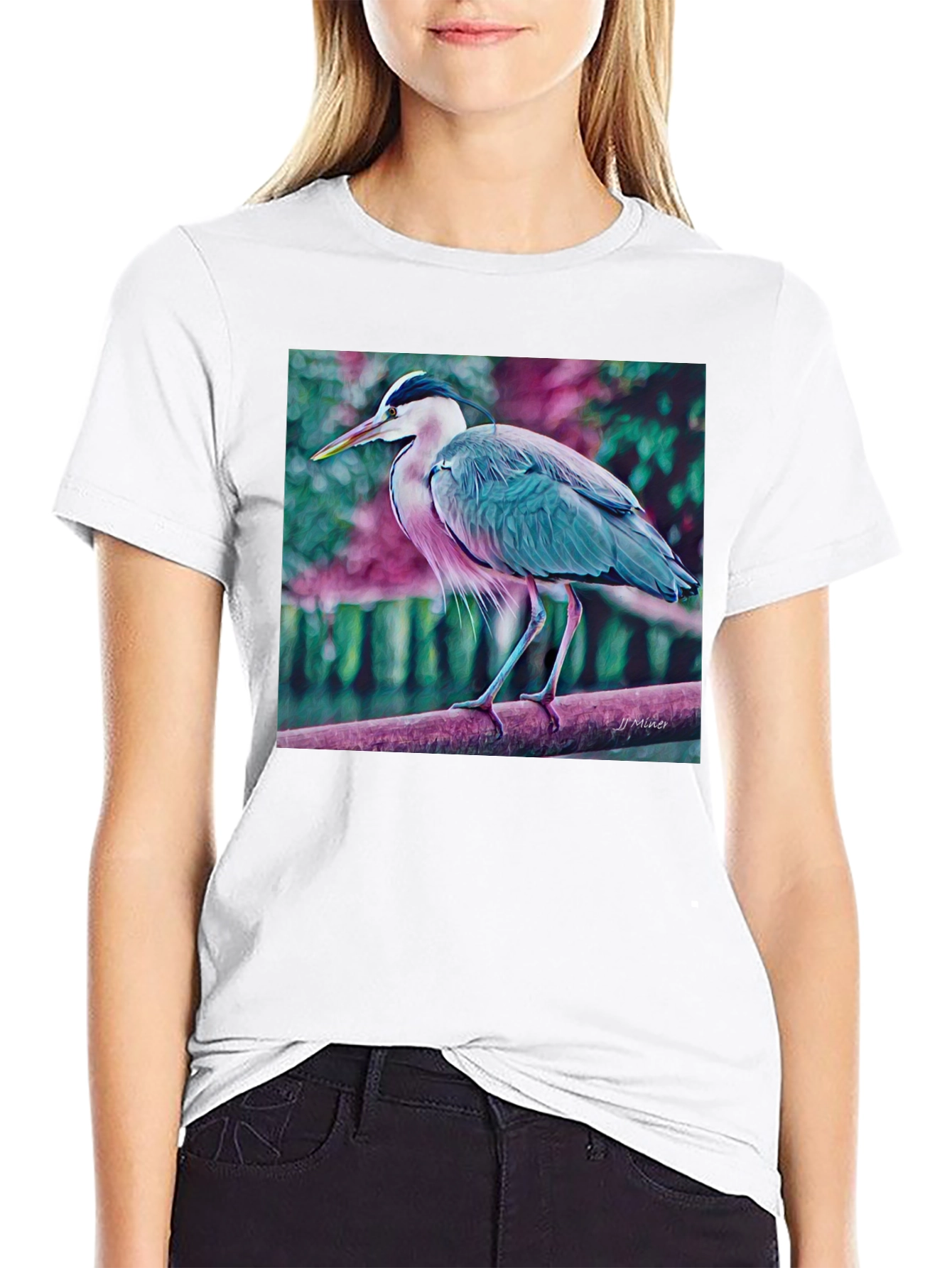 Black Heron Graphic T-Shirt - Nature Inspired Tee view 9