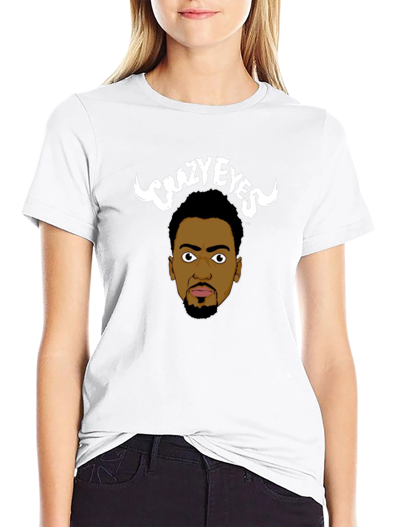 Black Crazy Eyes Graphic T-Shirt view 9