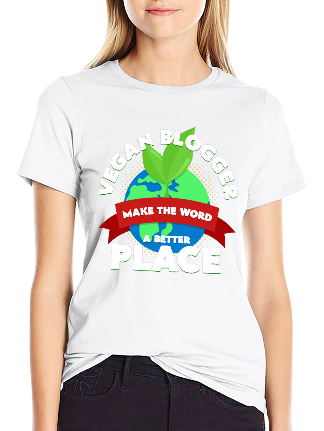 Black Vegan Blogger Earth Graphic T-Shirt view 9