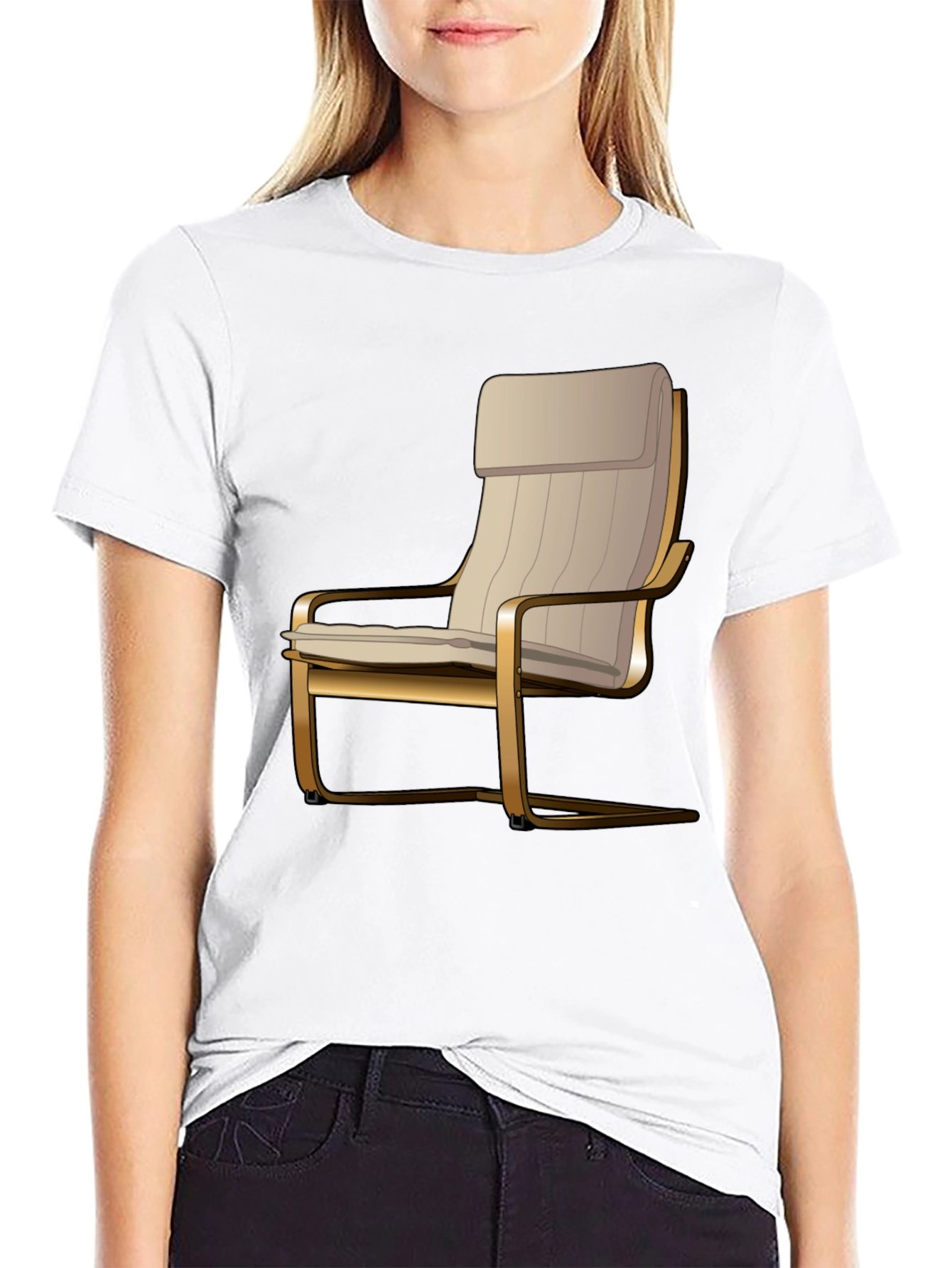 Black Modern Chair Graphic Tee - Stylish Comfort view 9