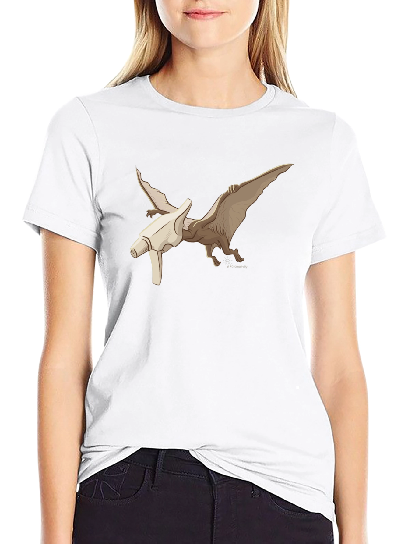 Black Pterodactyl Bone T-Shirt - Black Graphic Tee view 9