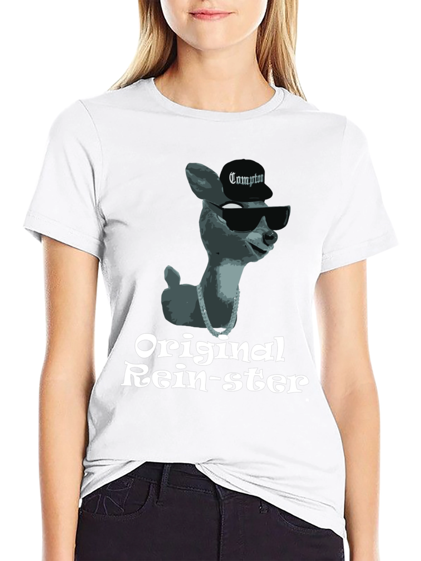 Black Original Rein-ster T-Shirt Compton Deer view 9