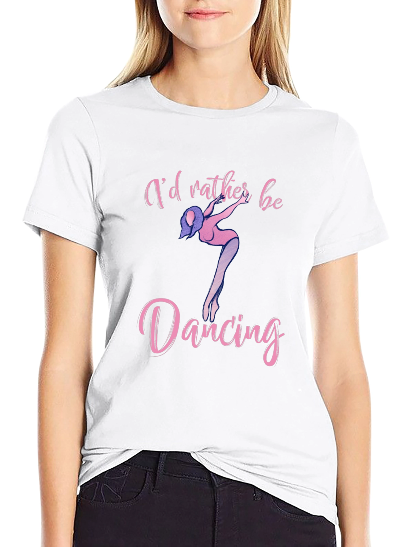 Black I'd Rather Be Dancing Black T-Shirt view 9
