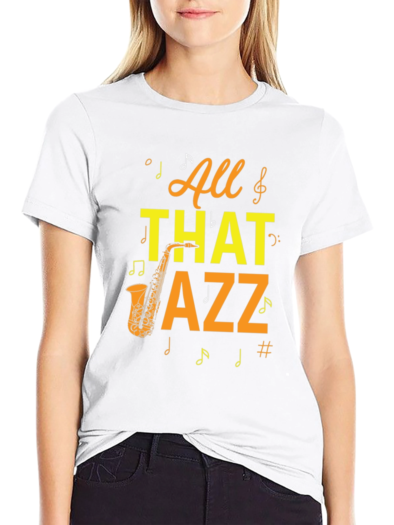Black All That Jazz Graphic Tee - Music Lover T-Shirt view 9