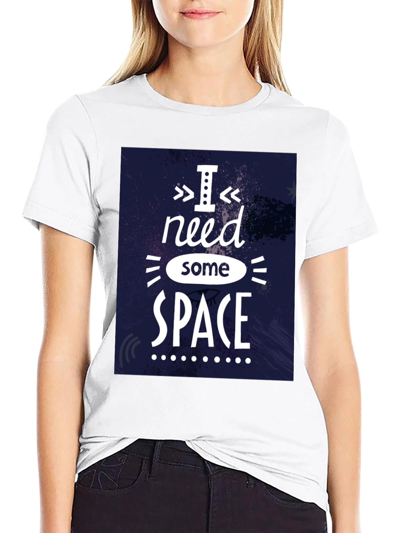 Black I Need Some Space Graphic T-Shirt - Black view 9