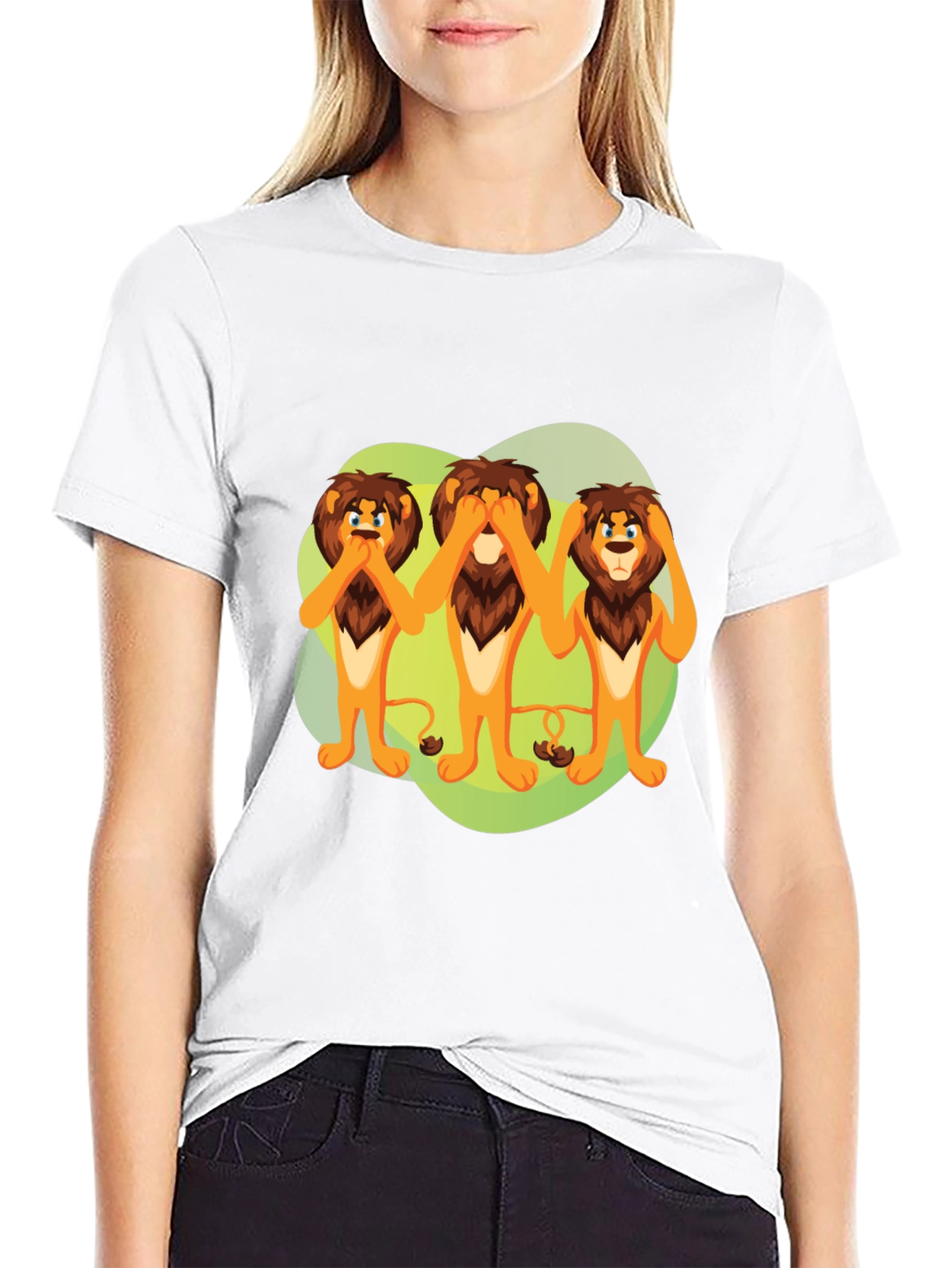 Black Hear, See, Speak No Evil Lions Graphic Tee view 9