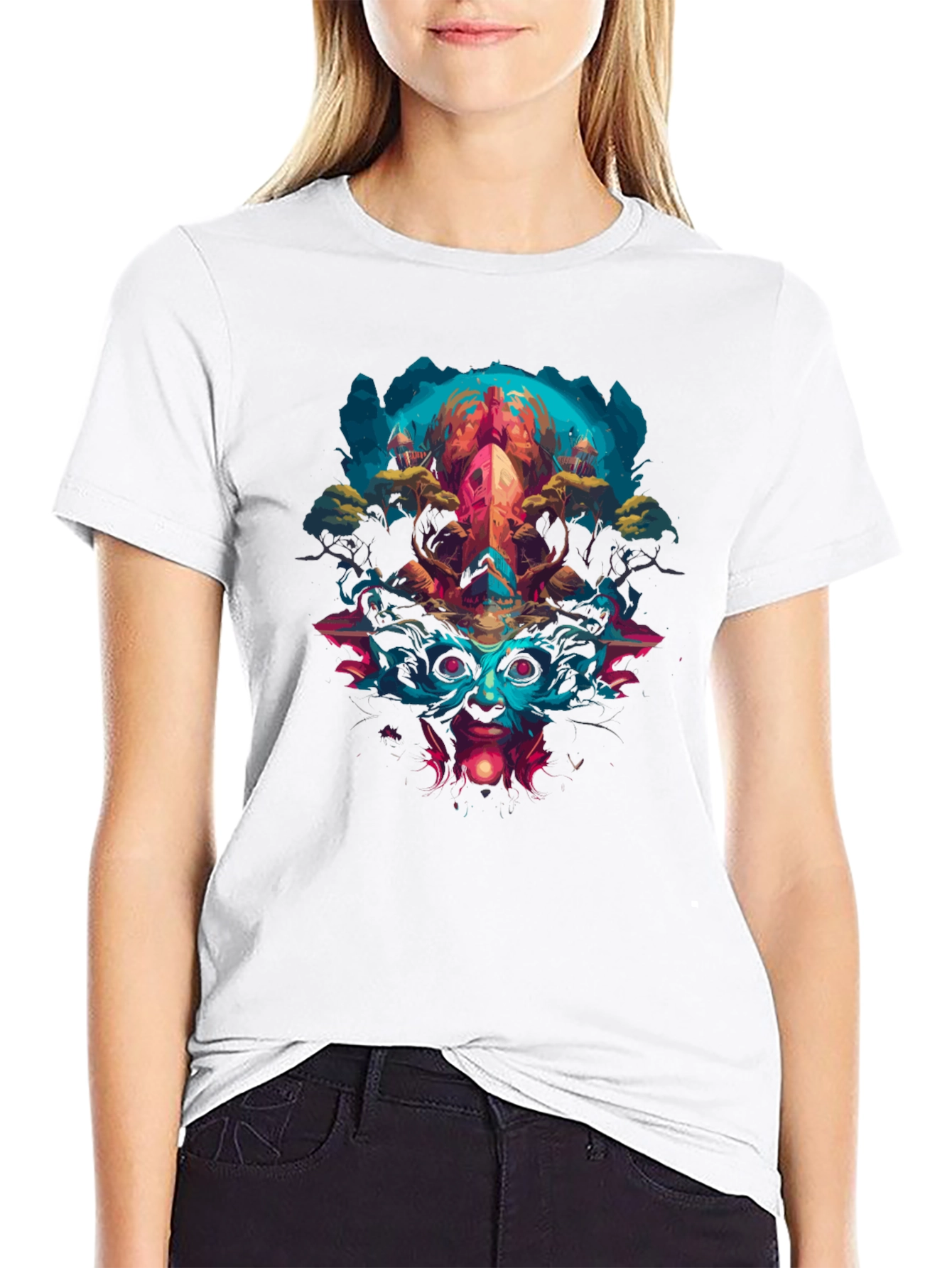 Black Mystic Creature Graphic Tee - Unique Design view 9