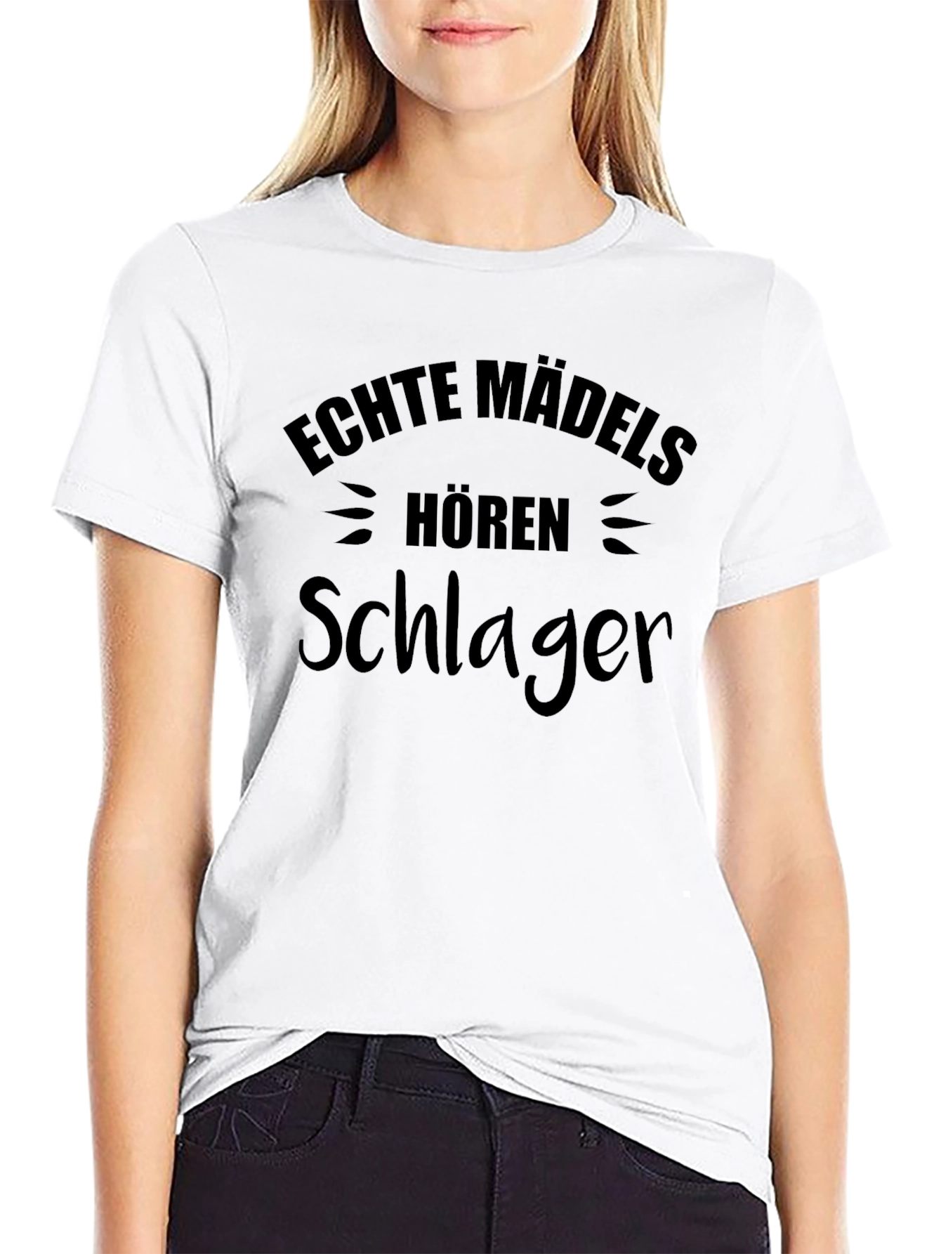 Black Echte Mädels Hören Schlager Black T-Shirt view 9