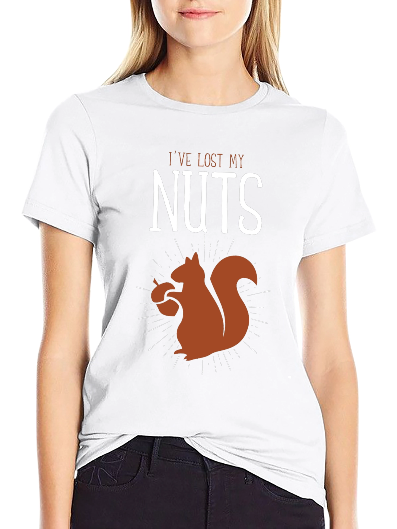 Black I've Lost My Nuts T-Shirt - Funny Squirrel Graphic Tee view 9