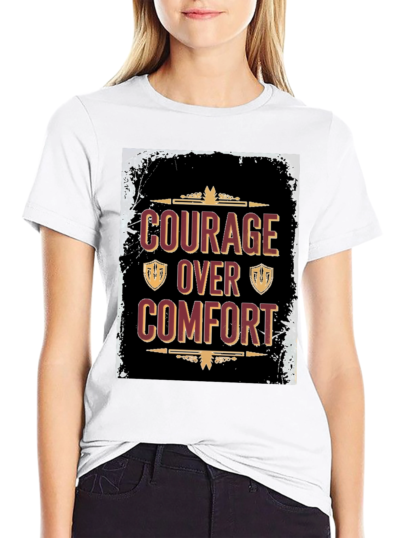 Black Courage Over Comfort Graphic Tee view 9