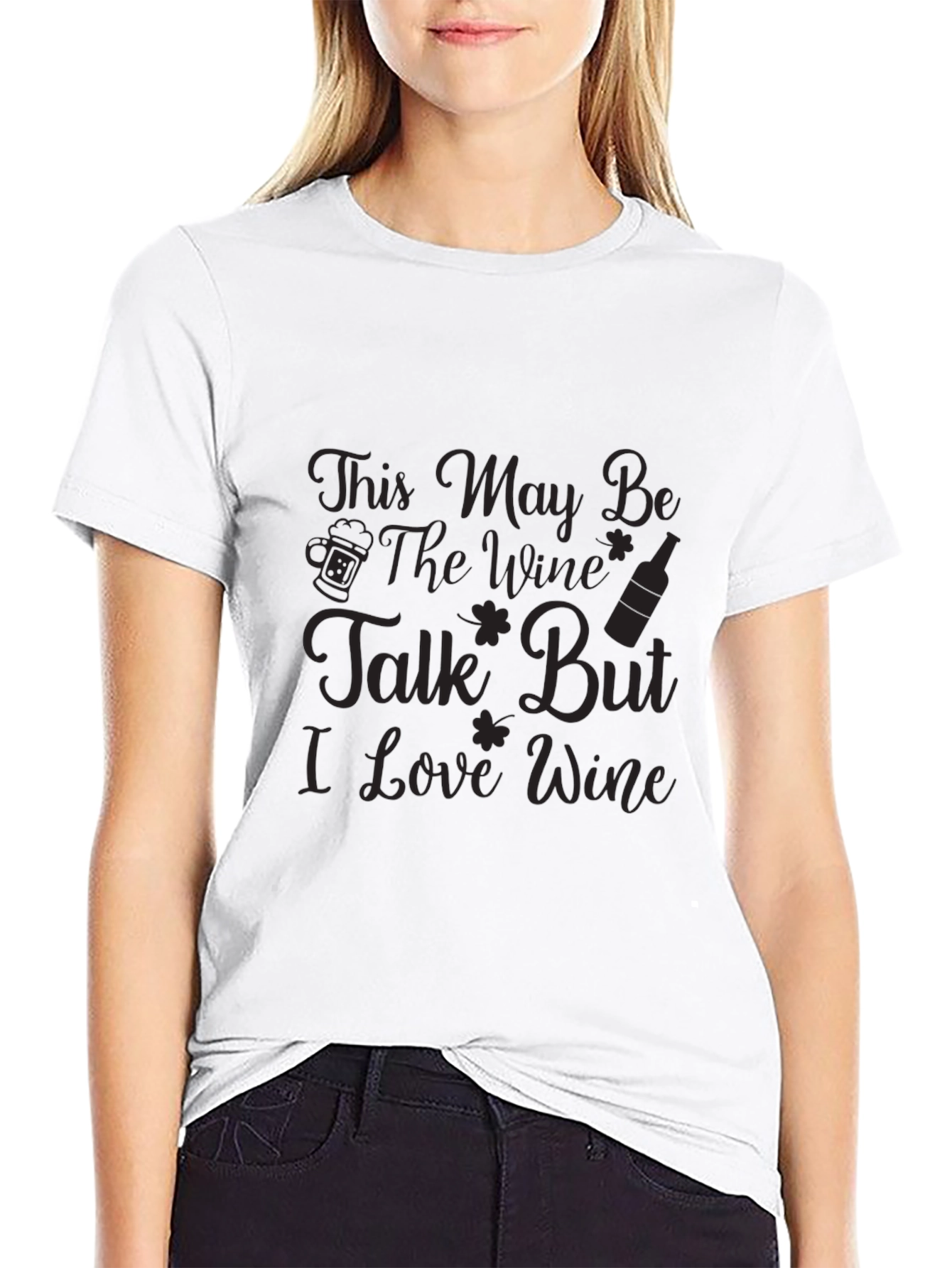 Black Funny Wine Lover T-Shirt - This May Be The Wine Talk! view 9