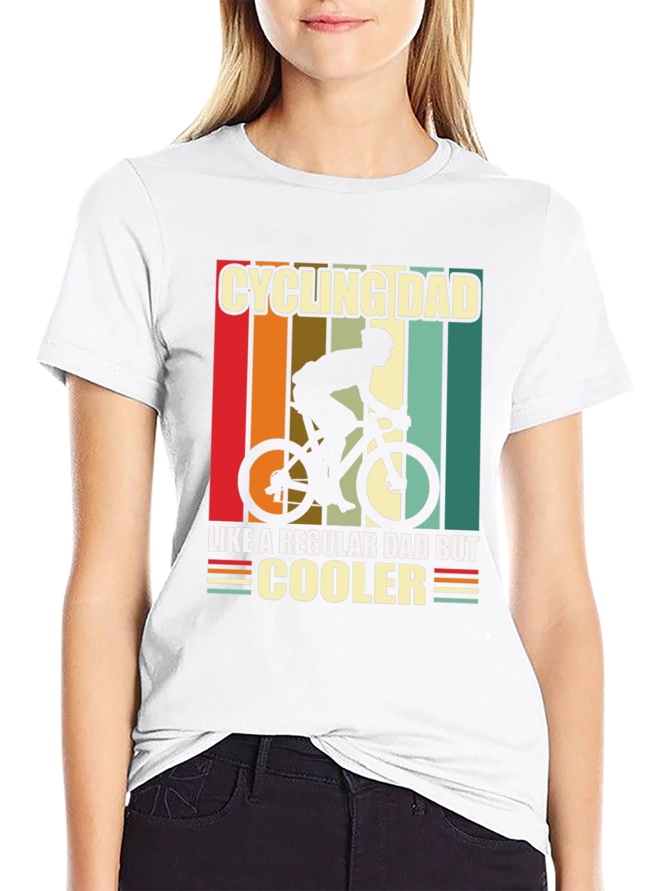 Black Cycling Dad T-Shirt - Like a Regular Dad But Cooler! view 9