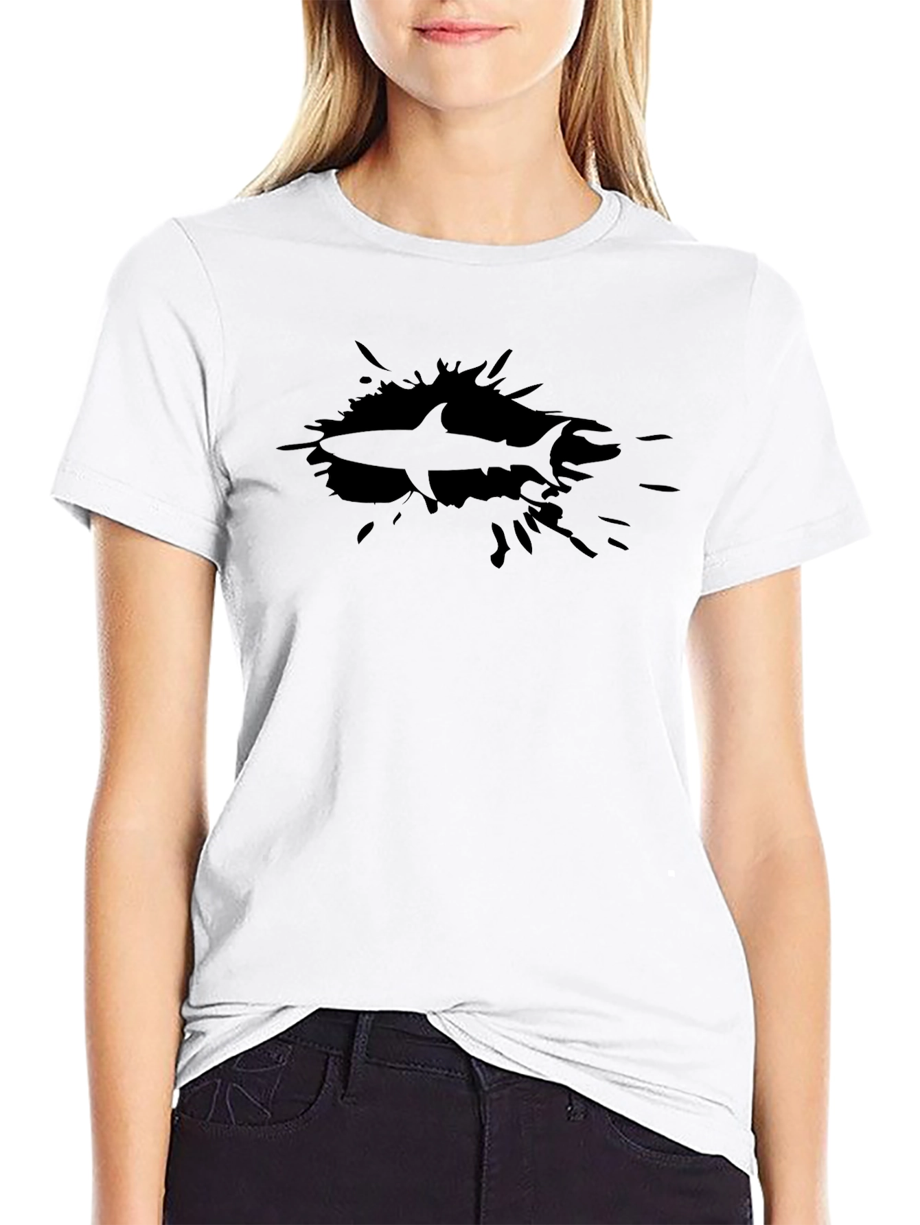 Black Shark Splash T-Shirt - Black view 9