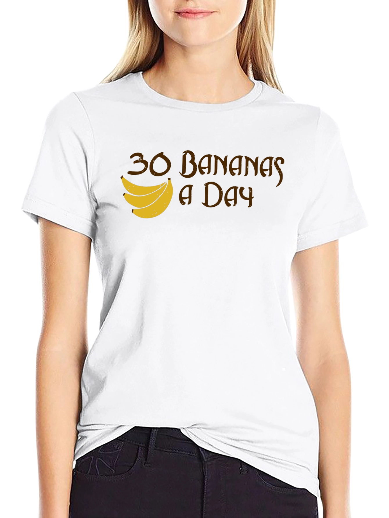 Black 30 Bananas a Day T-Shirt - Funny Fruit Tee view 9